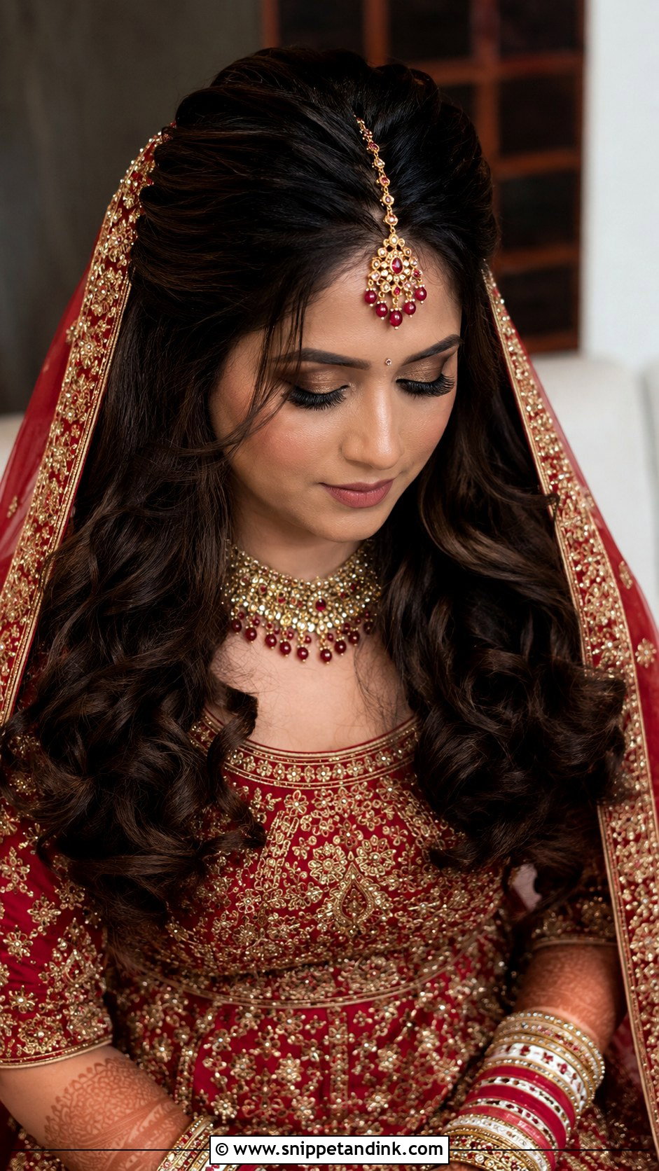 Barat Bridal Half Up Hairstyle - Snippet and Ink - 20 Bridal Hairstyles for Barat