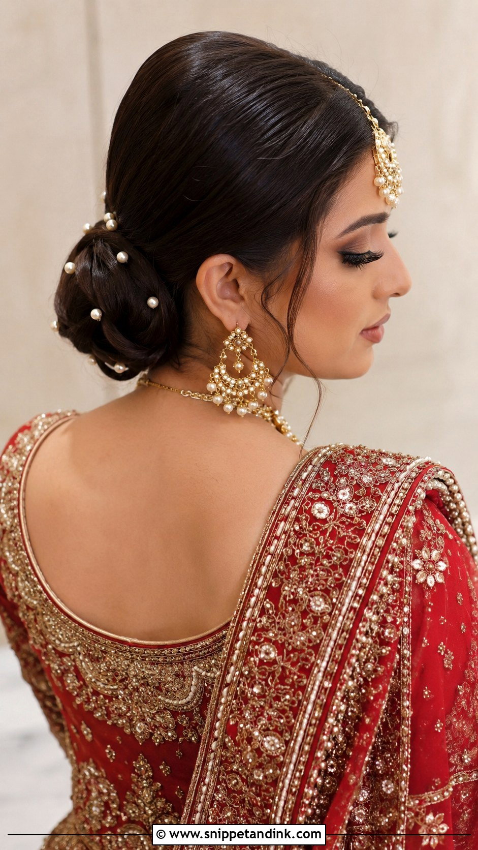 Barat Bridal Low Bun - Snippet and Ink - 20 Bridal Hairstyles for Barat
