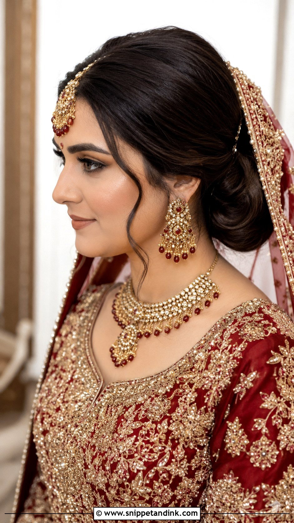 Barat Bridal Short Hair Bun - Snippet and Ink - 20 Bridal Hairstyles for Barat