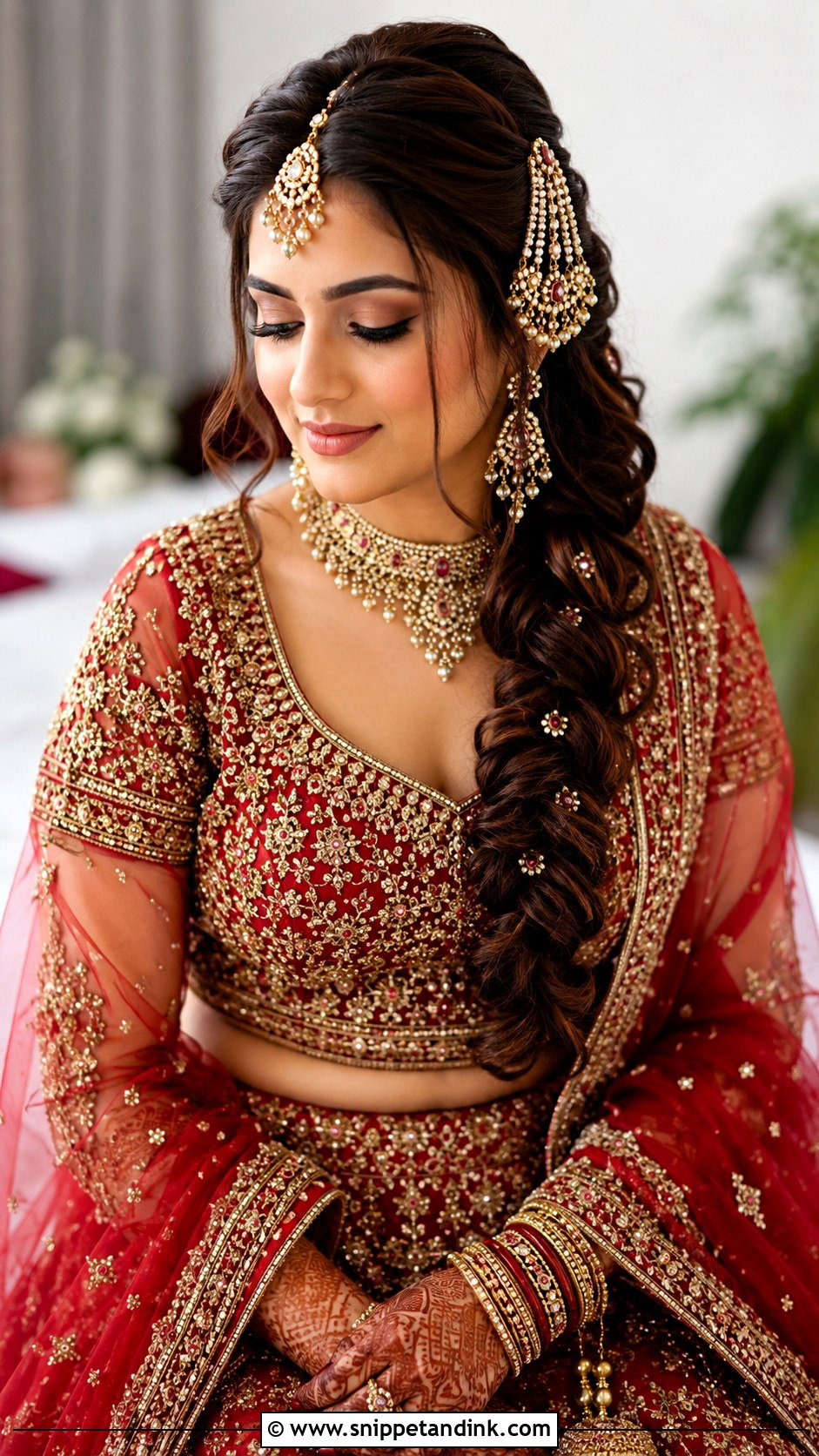 Barat Bridal Side Braid - Snippet and Ink - 20 Bridal Hairstyles for Barat