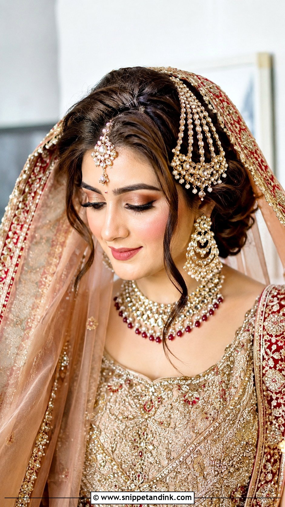 Barat Bridal Side Bun - Snippet and Ink - 20 Bridal Hairstyles for Barat