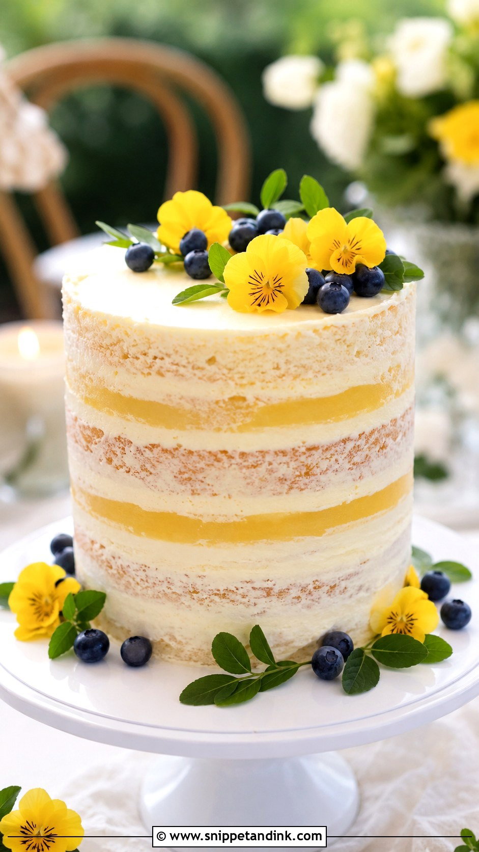 Barely Iced Lemon Wedding Cake - Snippet and Ink - 20 Barely Iced Wedding Cake Ideas