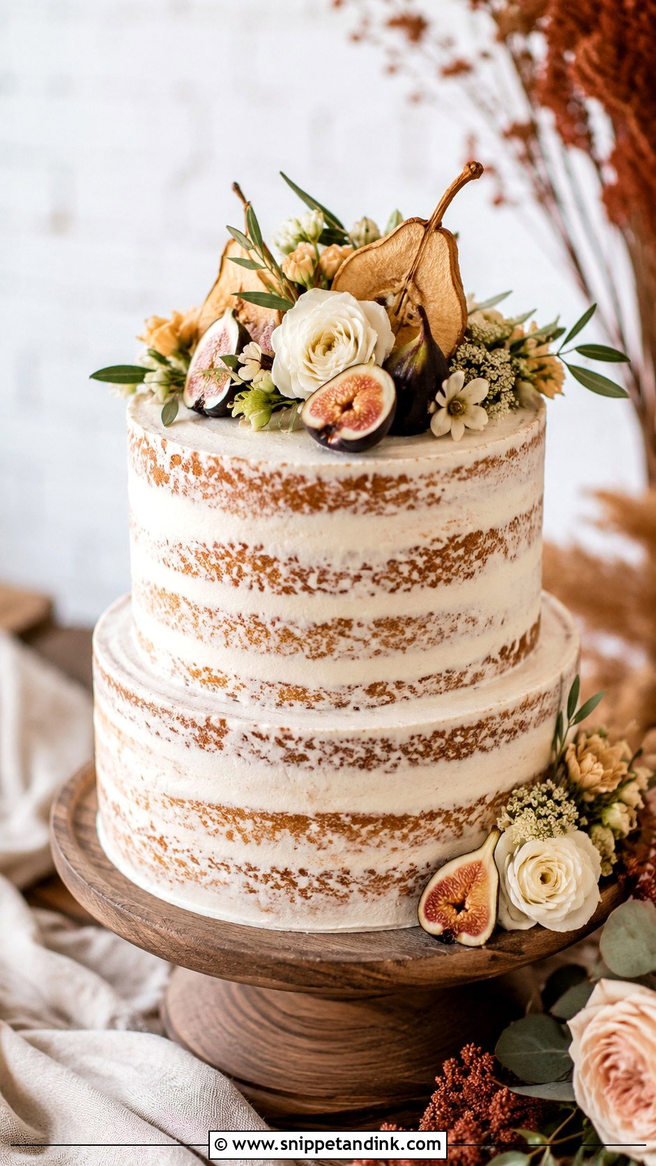 Barely Iced Spice Wedding Cake - Snippet and Ink - 20 Barely Iced Wedding Cake Ideas