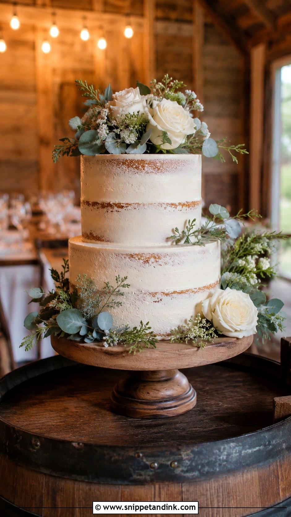 Barn Wedding Cake on Barrel - Snippet and Ink - 20 Wedding Cake Ideas on Barrel