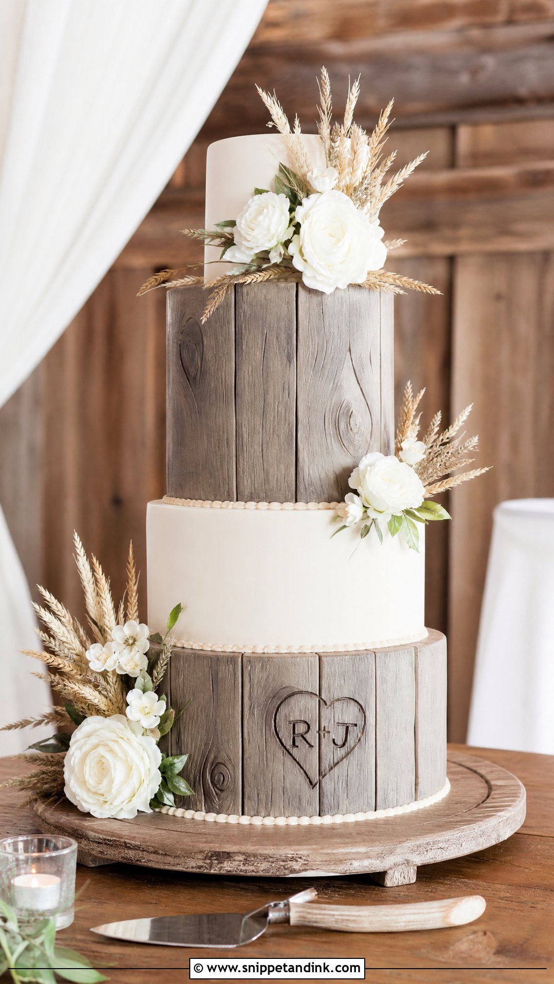 Barnwood Wedding Cake - Snippet and Ink - 20 Western Wedding Cake Ideas