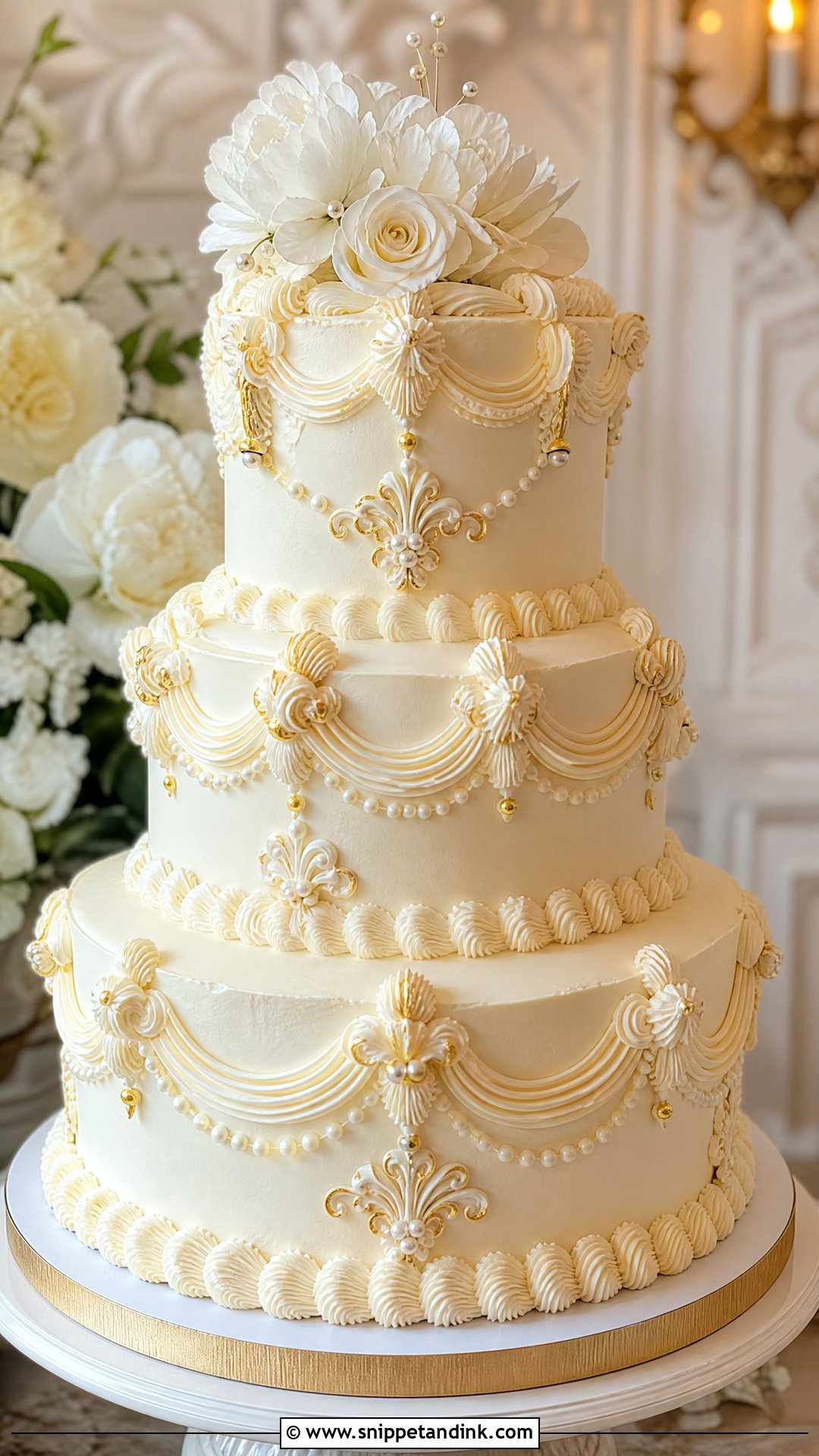 Baroque Buttercream Wedding Cake - Snippet and Ink - 25 Baroque Cake Ideas for Wedding