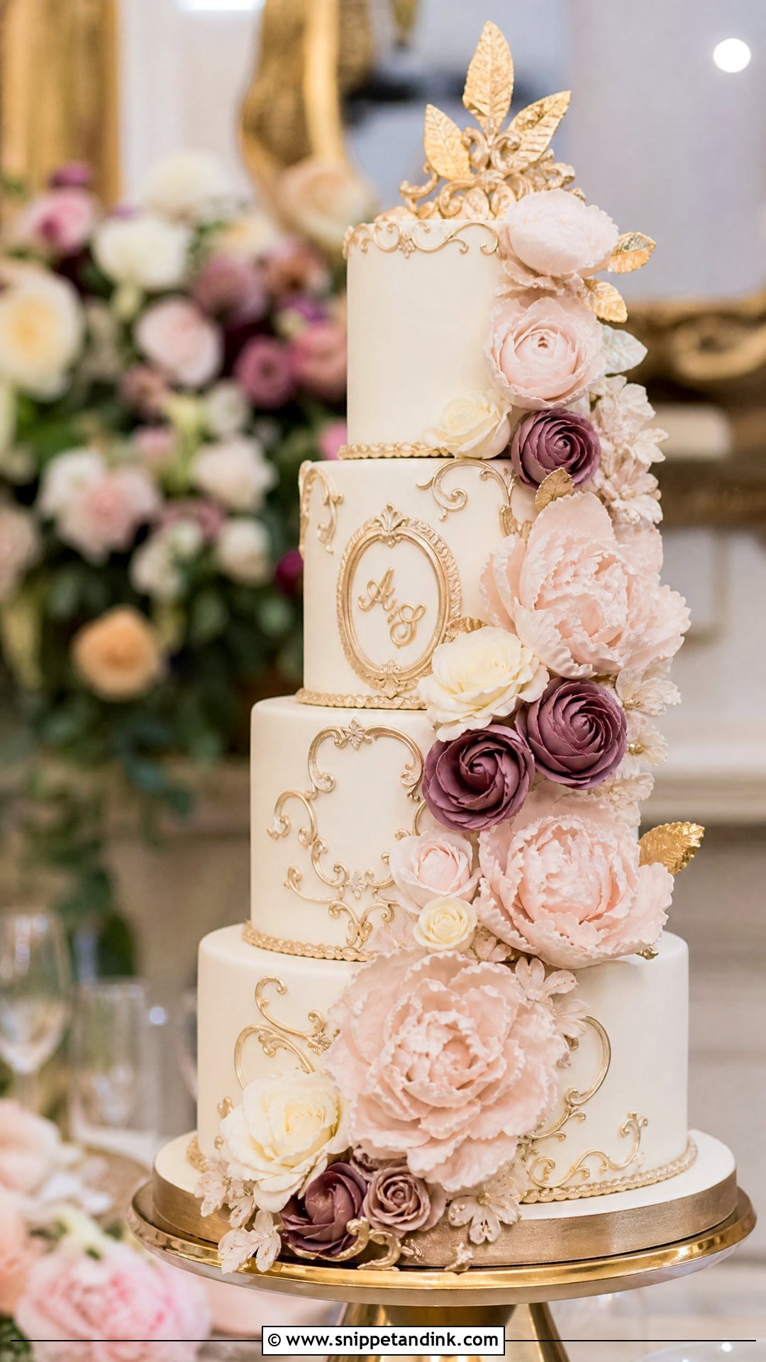 Baroque Floral Wedding Cake - Snippet and Ink - 25 Baroque Cake Ideas for Wedding