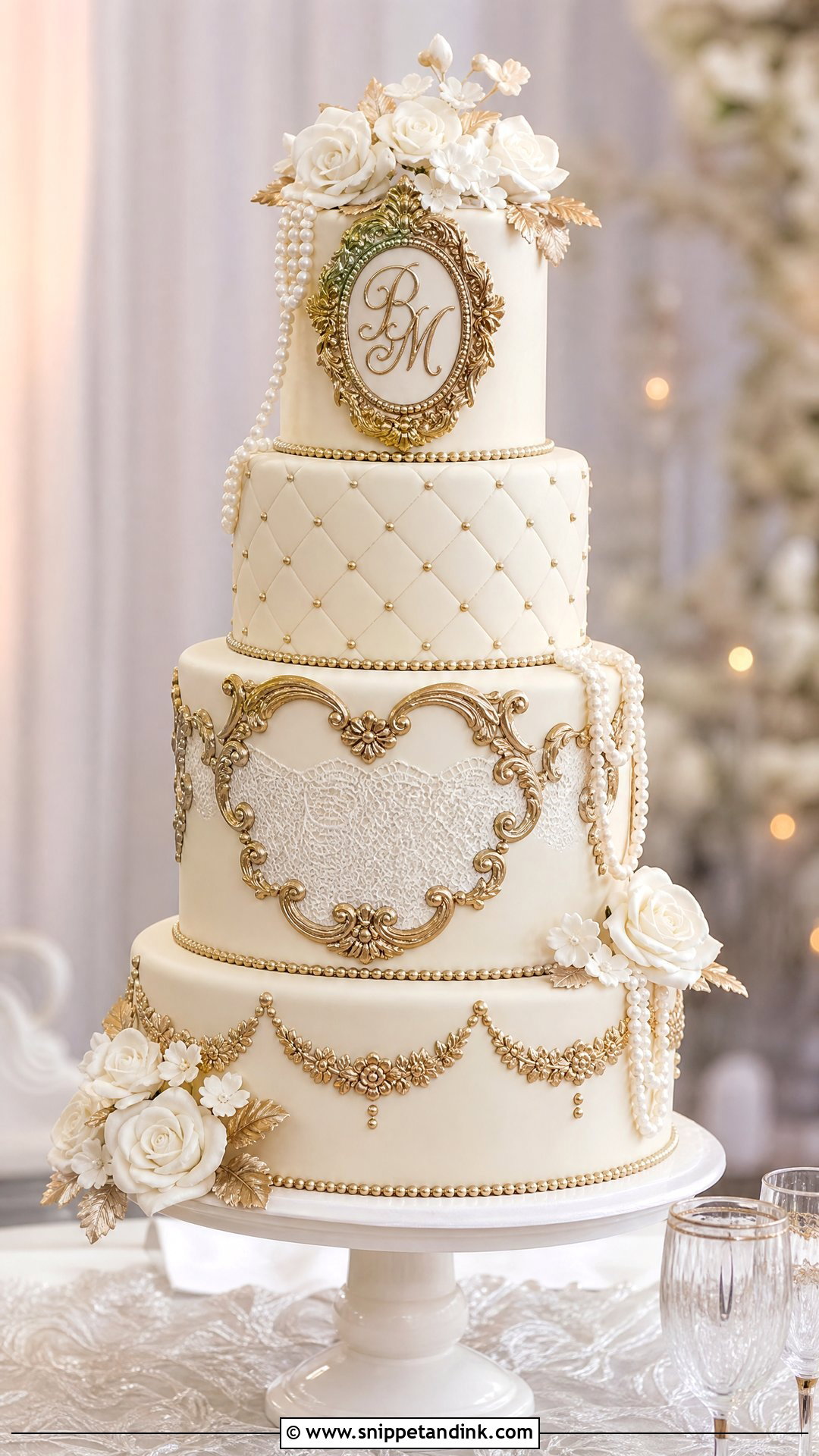 Baroque Fondant Wedding Cake - Snippet and Ink - 25 Baroque Cake Ideas for Wedding