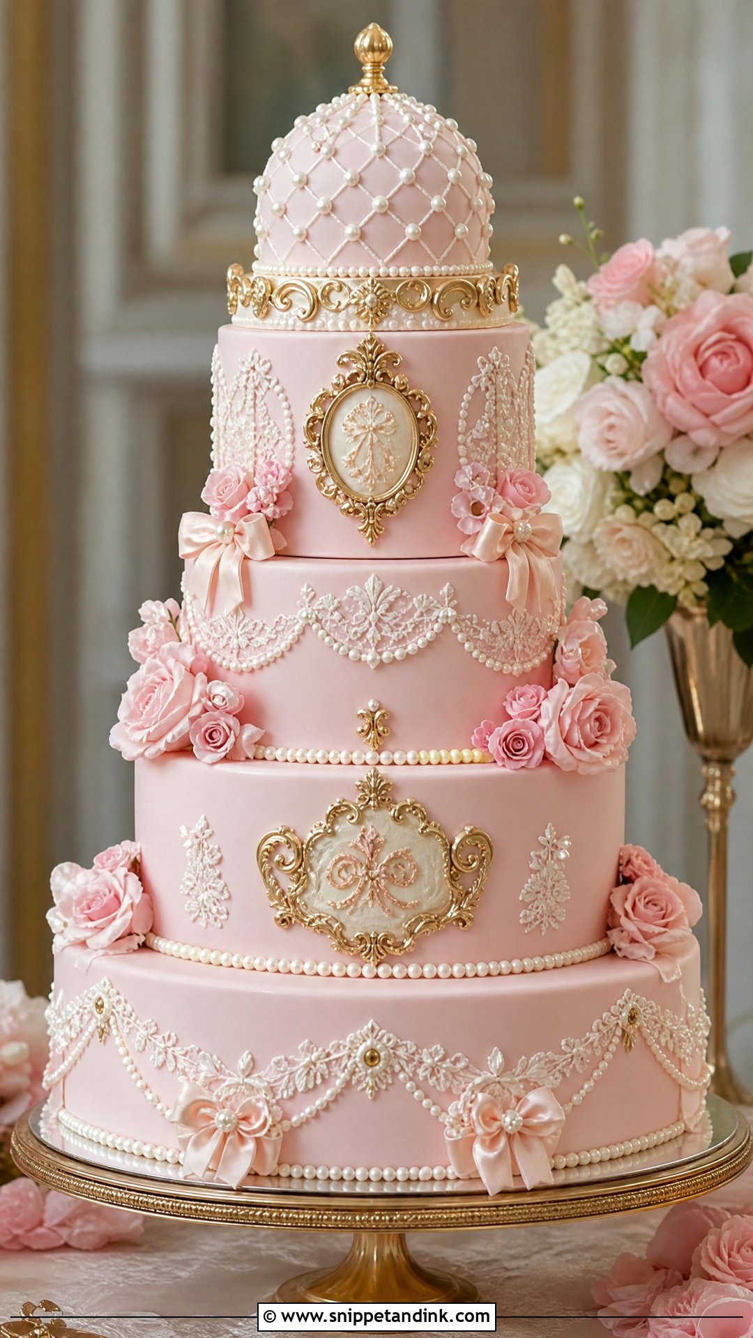 Baroque Pink Wedding Cake - Snippet and Ink - 25 Baroque Cake Ideas for Wedding