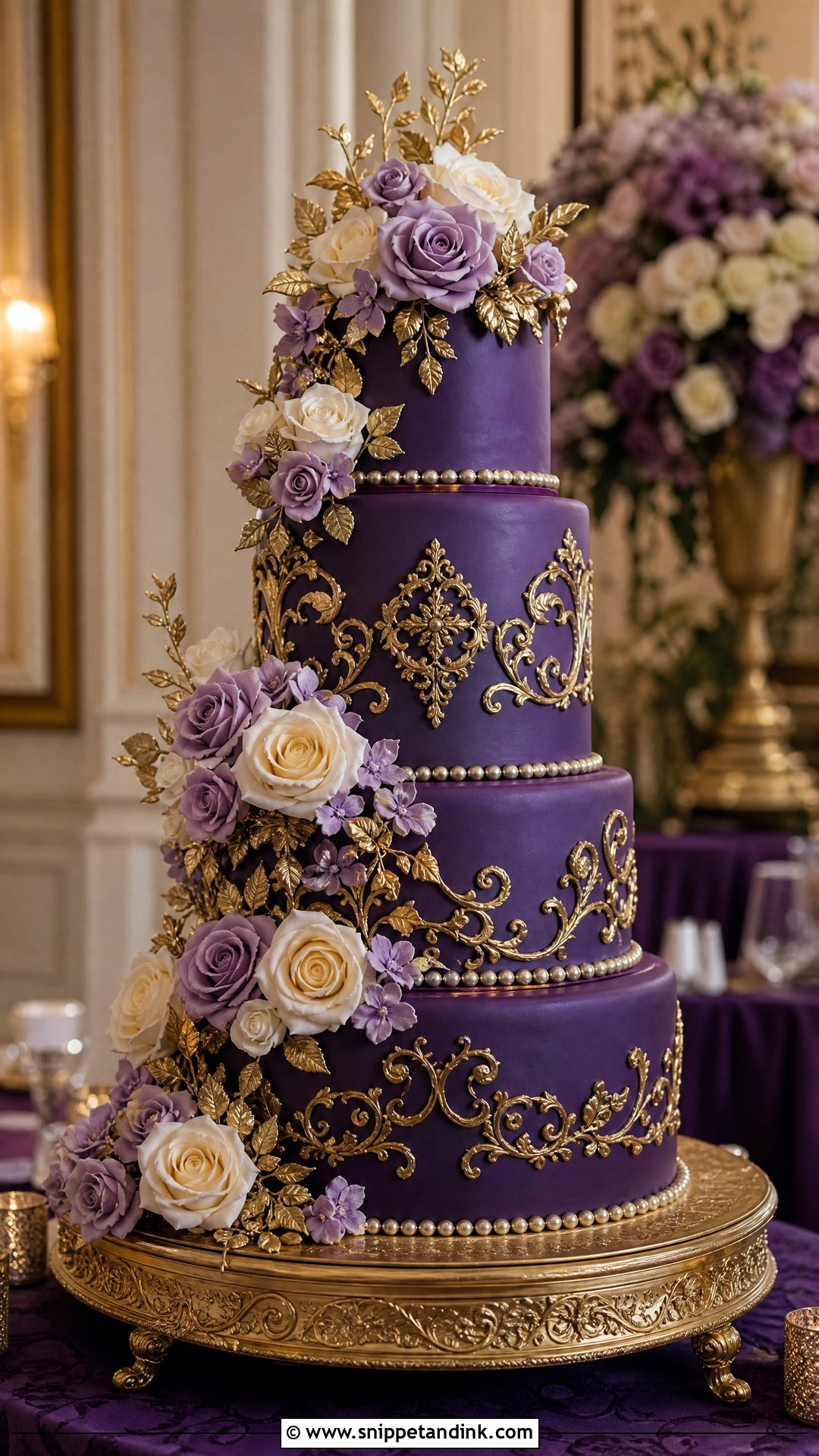 Baroque Purple Wedding Cake - Snippet and Ink - 25 Baroque Cake Ideas for Wedding