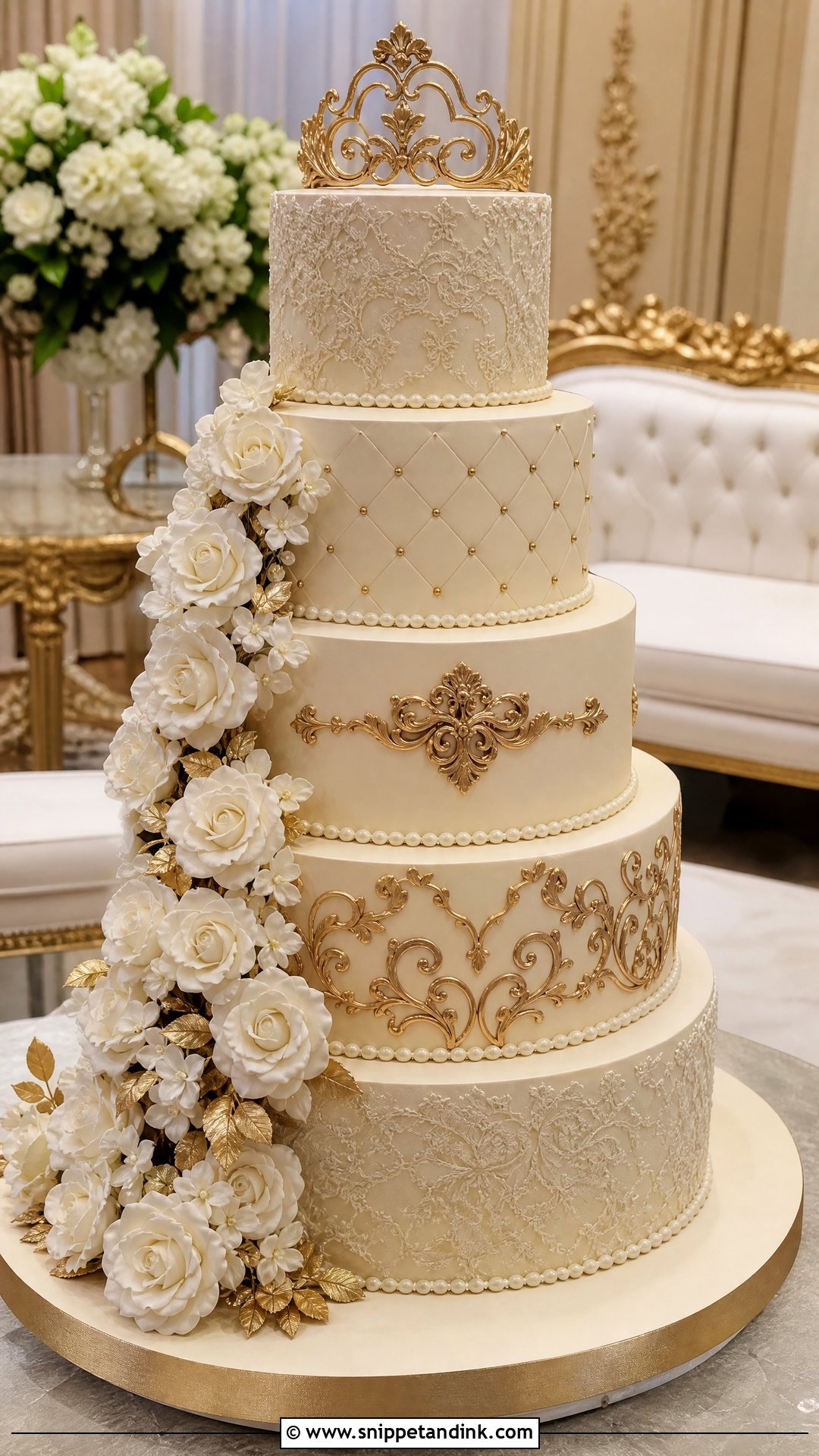 Baroque Tall Wedding Cake - Snippet and Ink - 25 Baroque Cake Ideas for Wedding