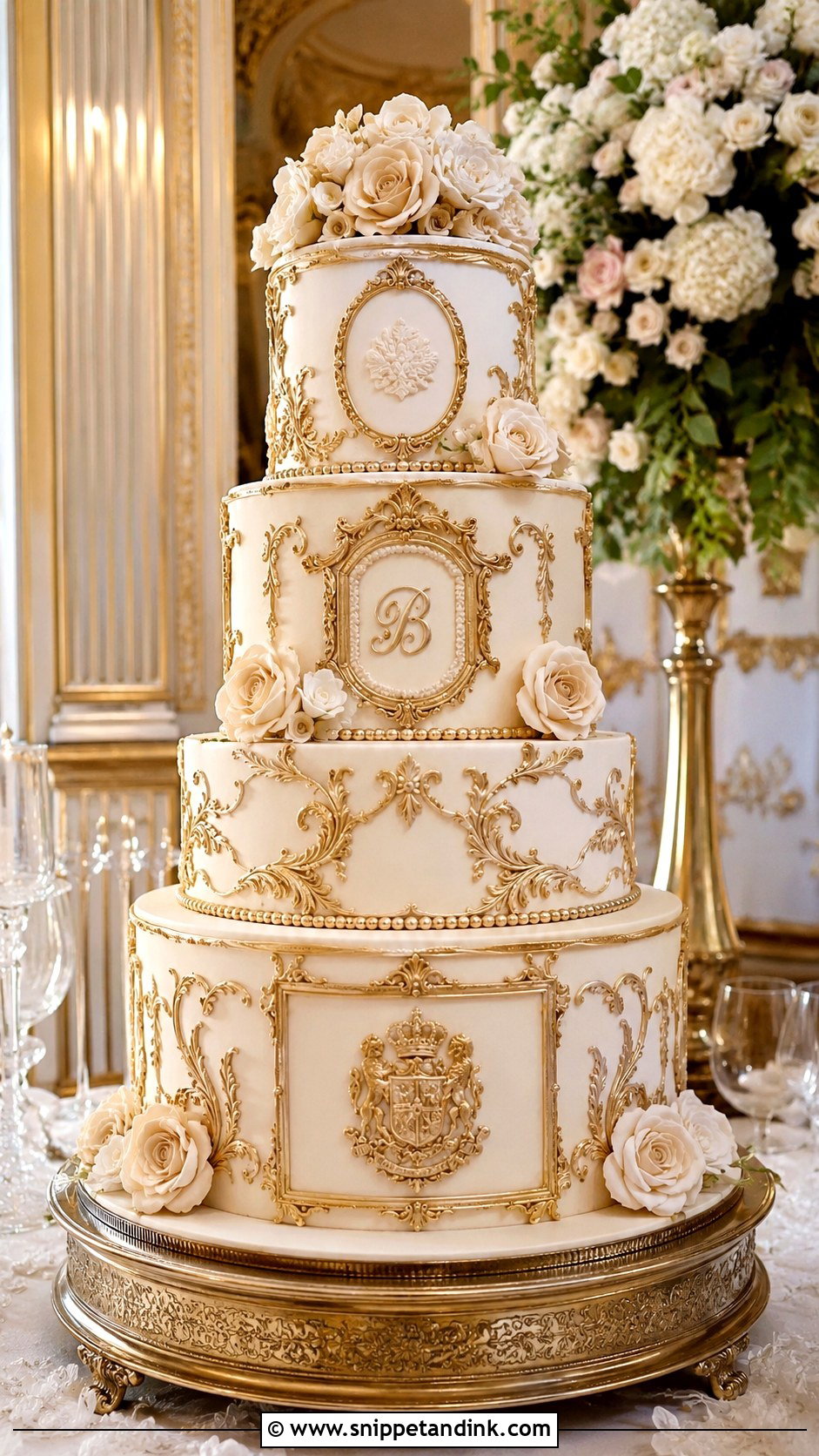 Baroque Wedding Cake - Snippet and Ink - 20 Elegant Royal Wedding Cakes