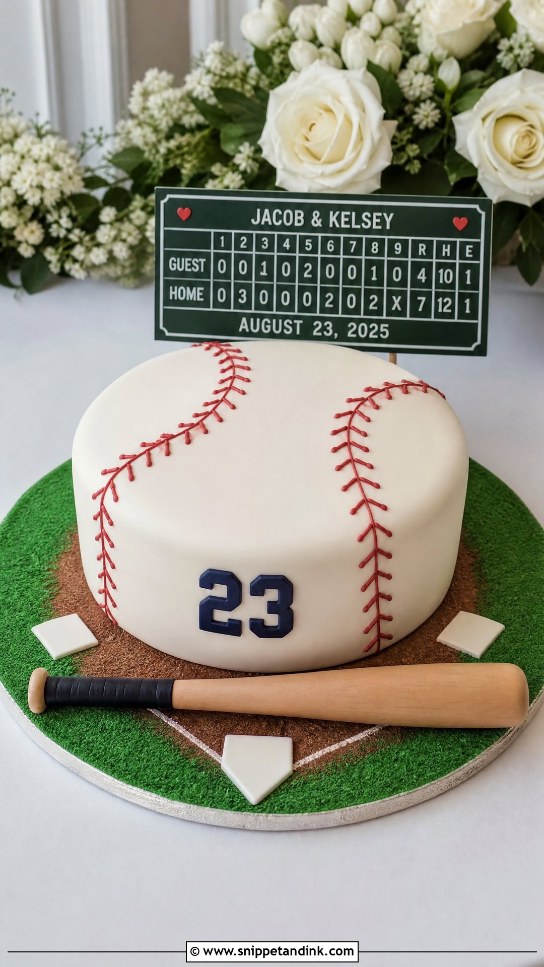 Baseball Grooms Cake - Snippet and Ink - 25 Grooms Cake Ideas