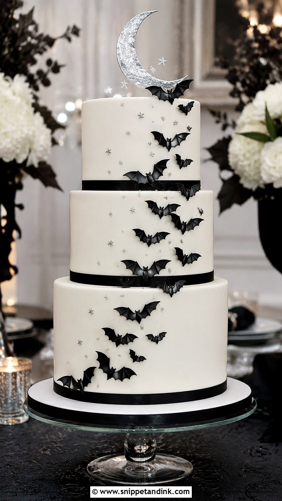 Bat Halloween Wedding Cake - Snippet and Ink - 25 Elegant Halloween Wedding Cake Ideas