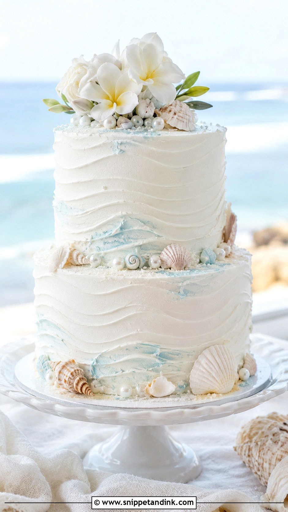 Beach 2 Tier Wedding Cake - Snippet and Ink - 20 2 Tier Wedding Cakes