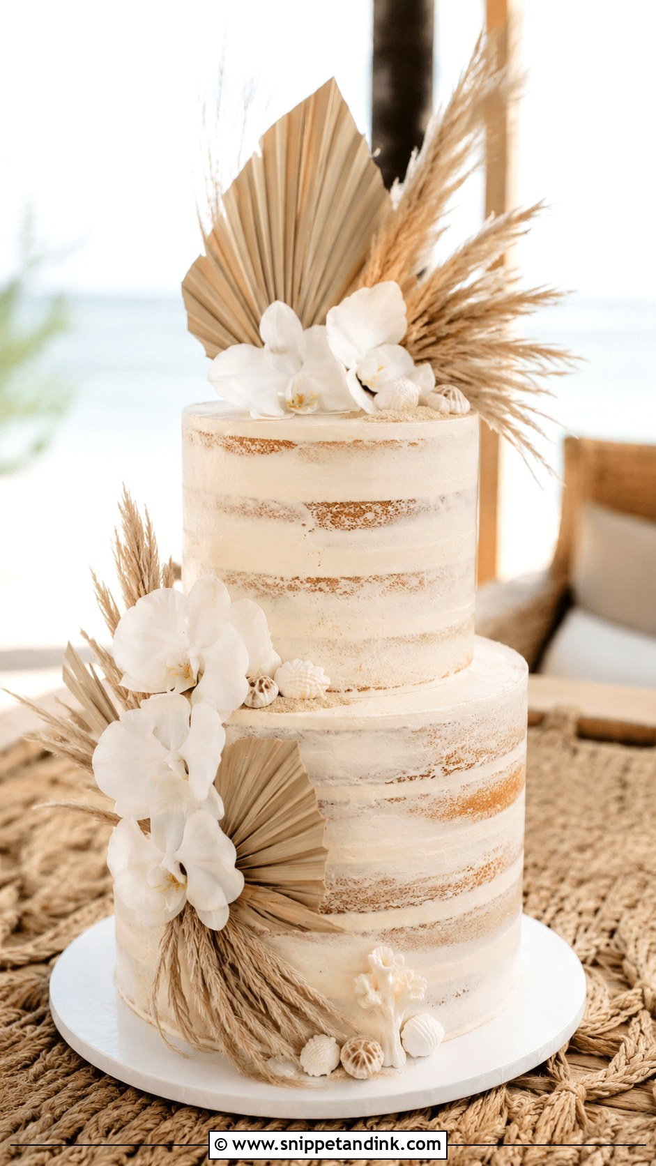 Beach Boho Wedding Cake - Snippet and Ink - 25 Tropical Beach Wedding Cake Ideas