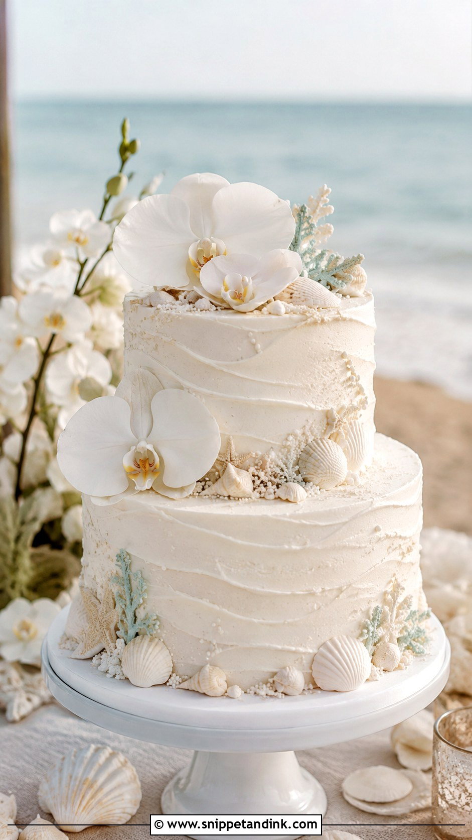 Beach Bridal Cake - Snippet and Ink - 20 Bridal Cakes