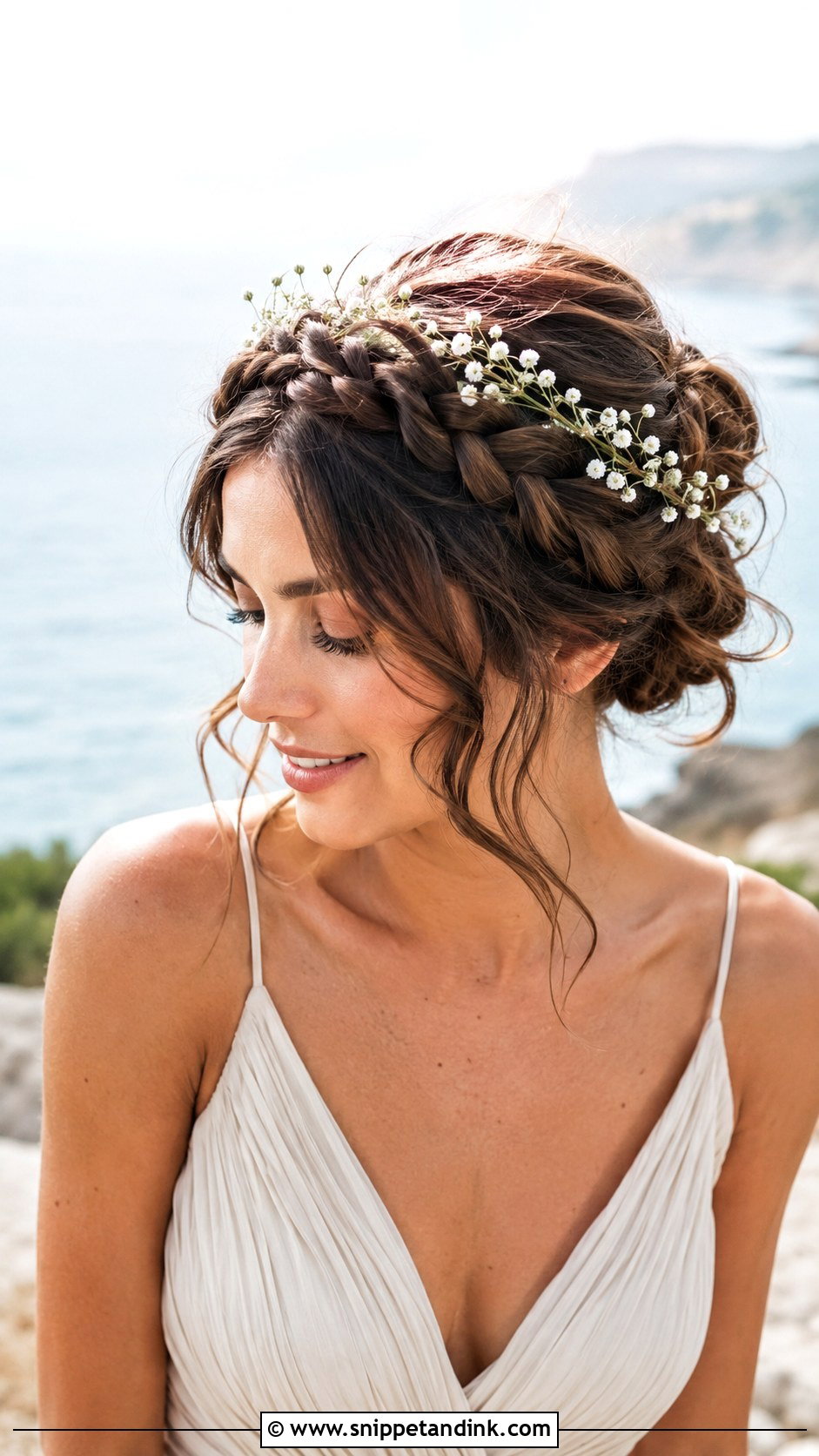 Beach Bridesmaid Crown Braid - Snippet and Ink - 20 Beach Bridesmaid Hair Ideas