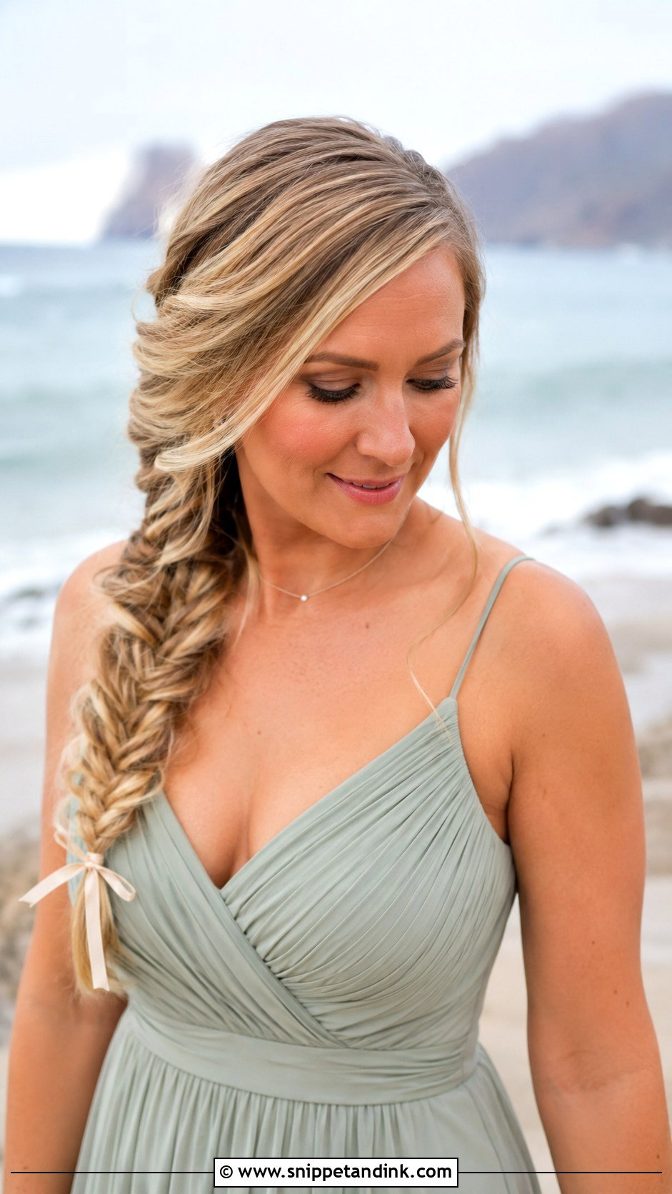 Beach Bridesmaid Side Braid - Snippet and Ink - 20 Beach Bridesmaid Hair Ideas