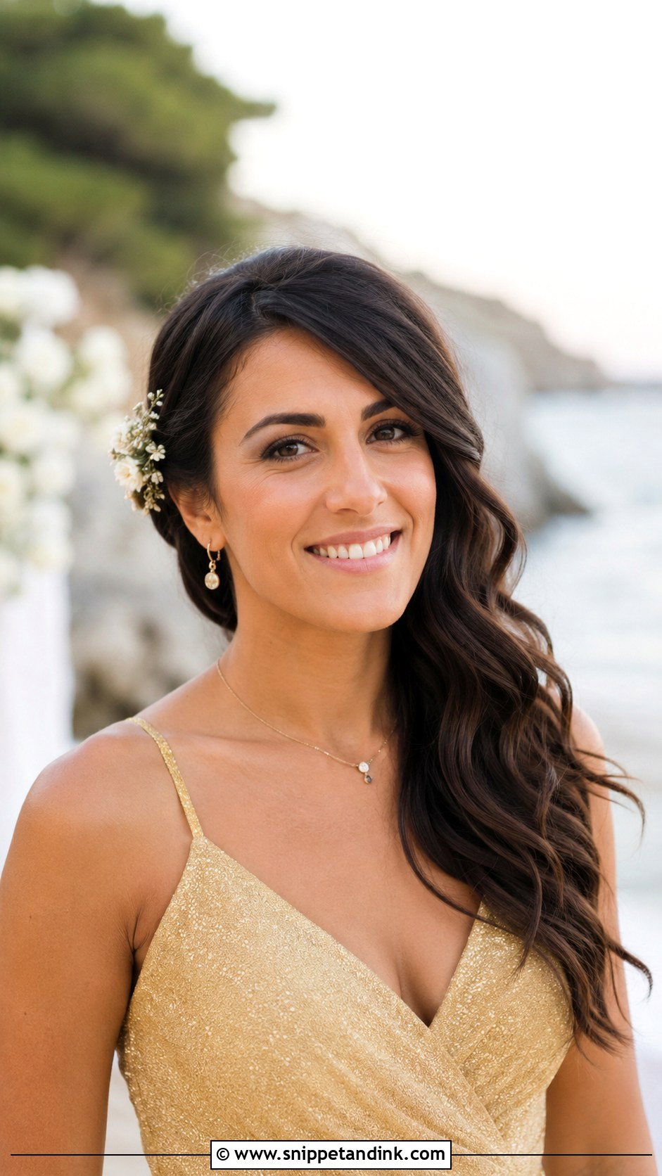 Beach Bridesmaid Side Swept Hair - Snippet and Ink - 20 Beach Bridesmaid Hair Ideas