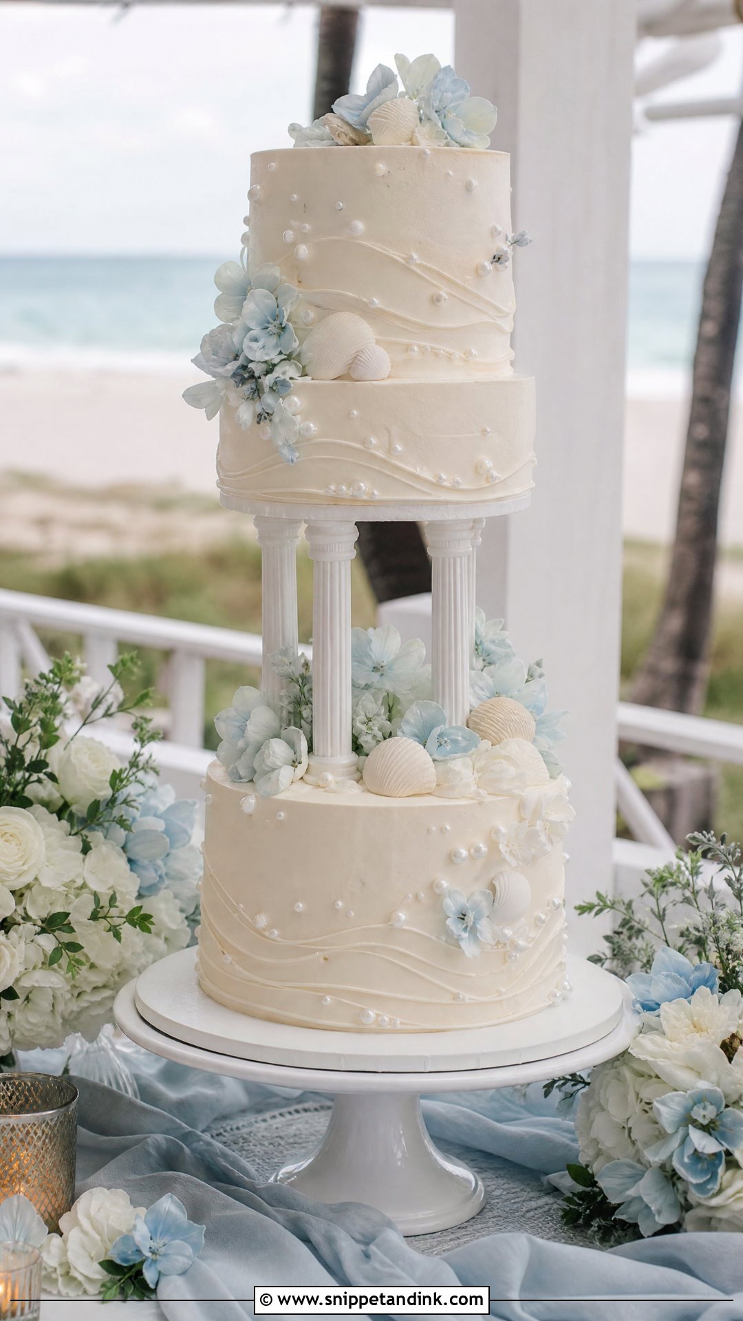 Beach Carousel Wedding Cake - Snippet and Ink - 30 Carousel Cake Ideas for Wedding