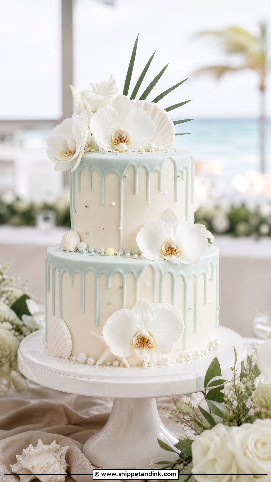 Beach Drip Wedding Cake - Snippet and Ink - 30 Drip Cakes for Wedding