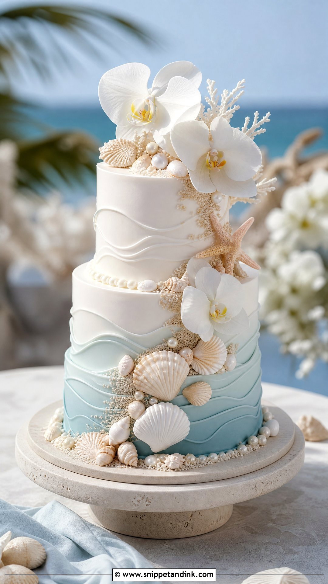 Beach Fondant Wedding Cake - Snippet and Ink - 35 Fondant Cakes for Wedding