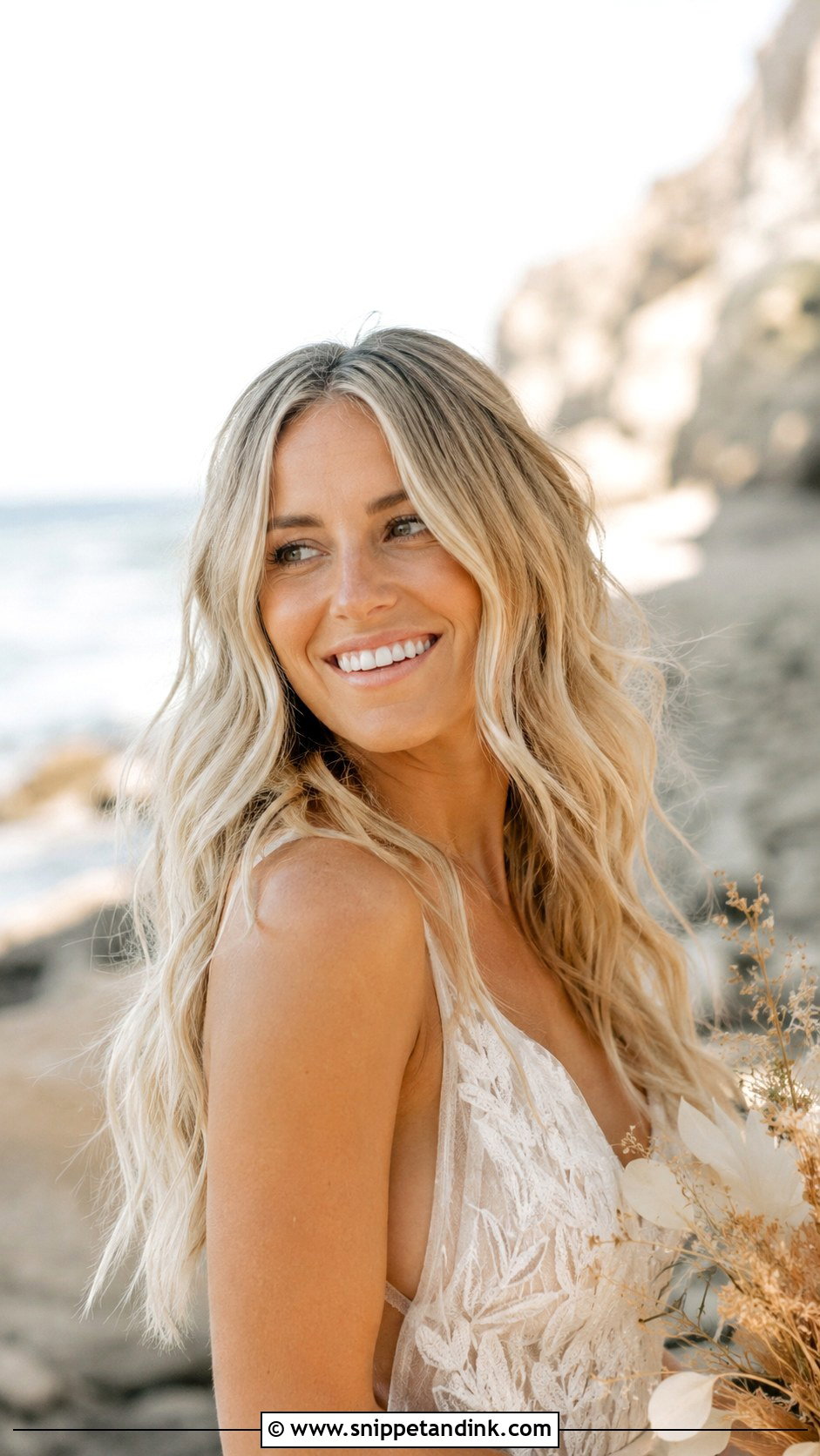 Beach Waves Blowout for Outdoor Weddings - Snippet and Ink - 25 Wedding Blowout Hair Ideas