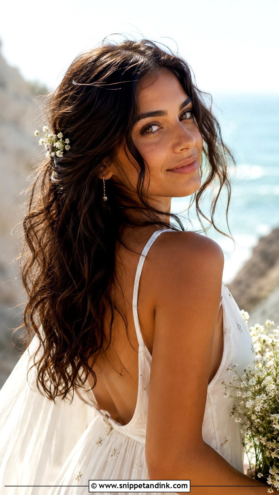 Beach Waves Bridal Hair - Snippet and Ink - 25 Open Hair Bride Ideas