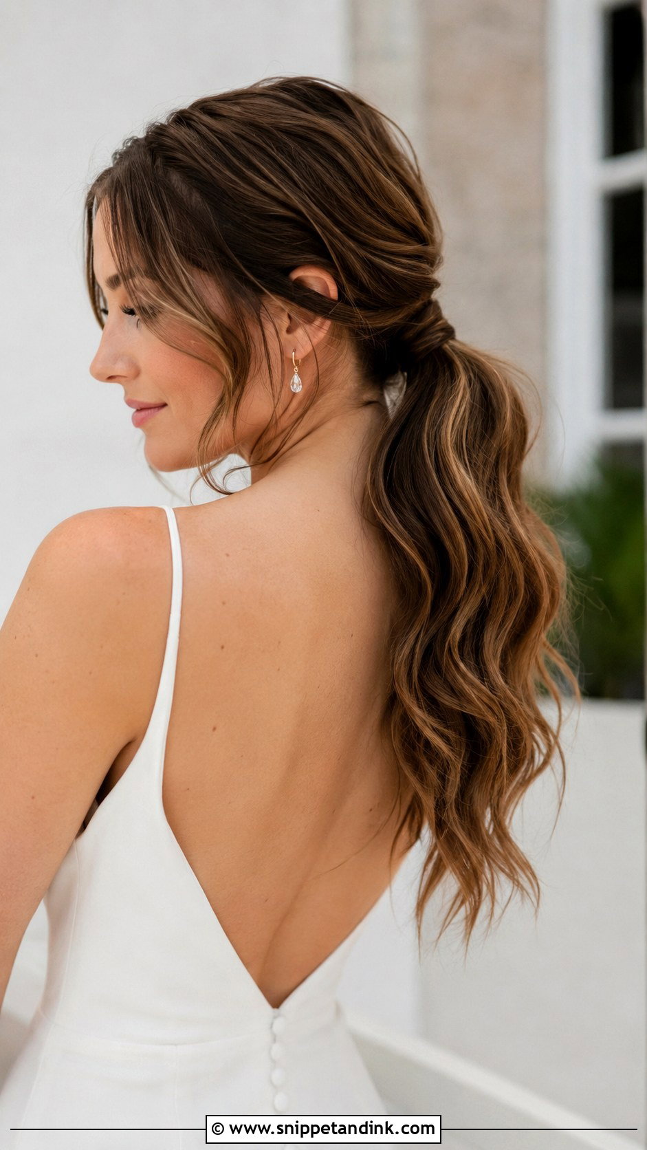 Beach Waves Bridal Ponytail for Wedding - Snippet and Ink - 20 Beach Waves Hairstyles for Wedding