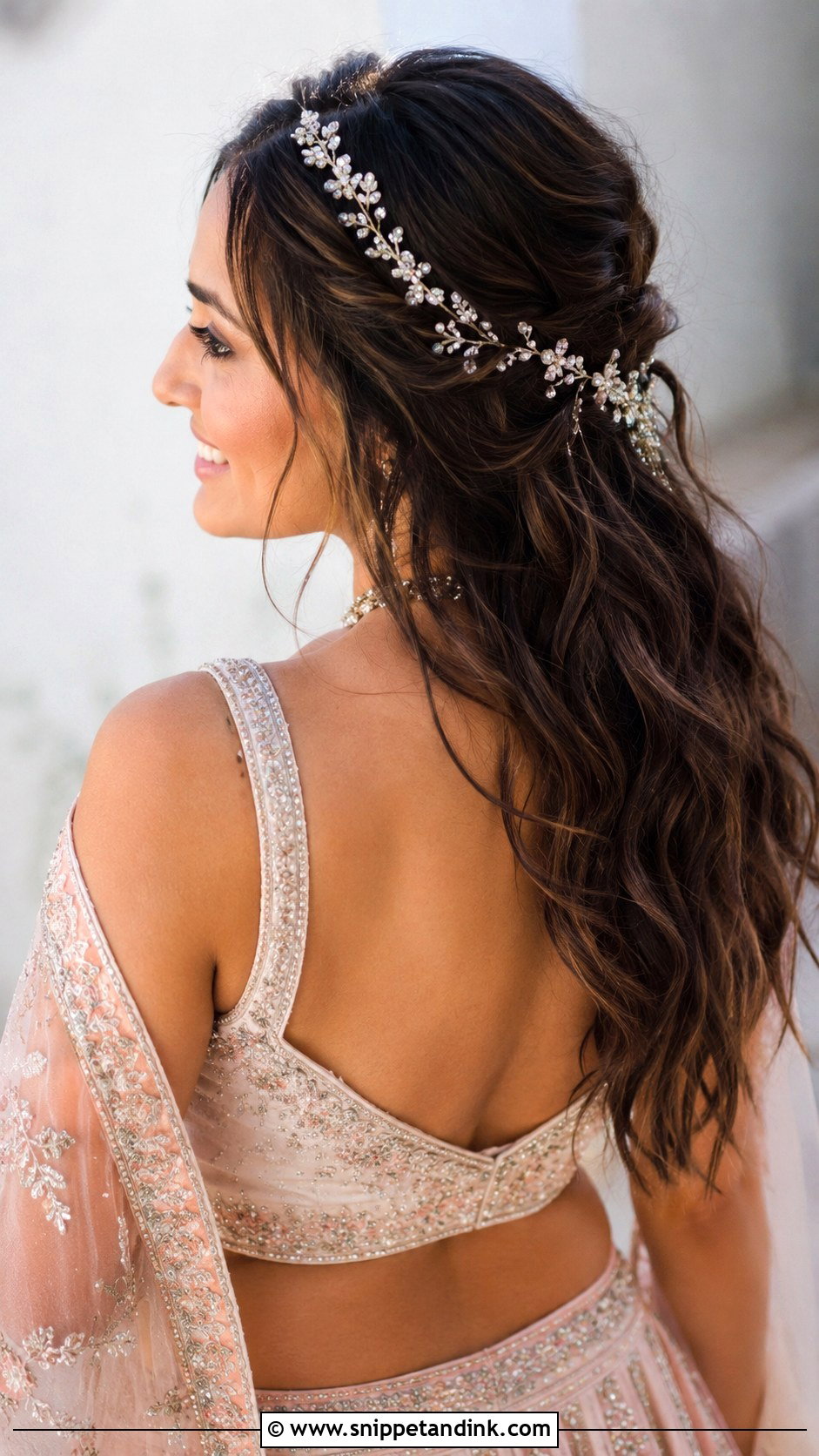 Beach Waves Hairstyle for Sangeet - Snippet and Ink - 25 Hairstyle for Marriage Function Ideas