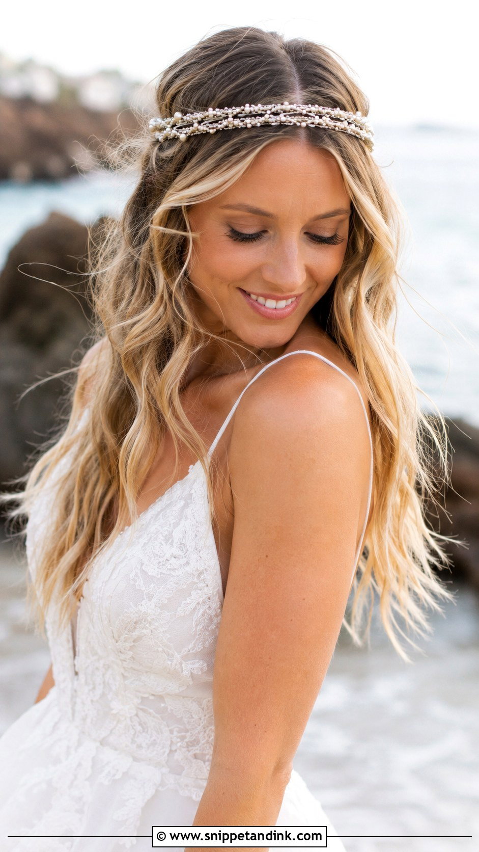 Beach Waves With Boho Headband - Snippet and Ink - 20 Bride Hairstyles with Headband