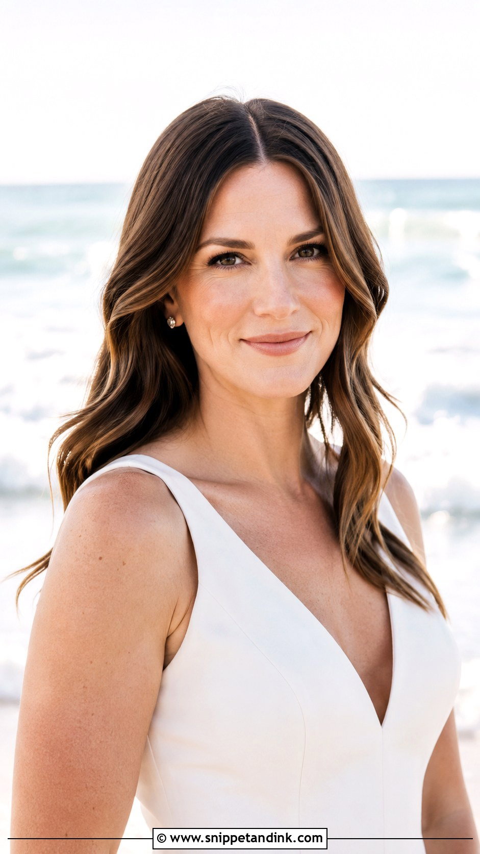 Beach Waves With Center Part - Snippet and Ink - 25 Beach Waves Wedding Hair