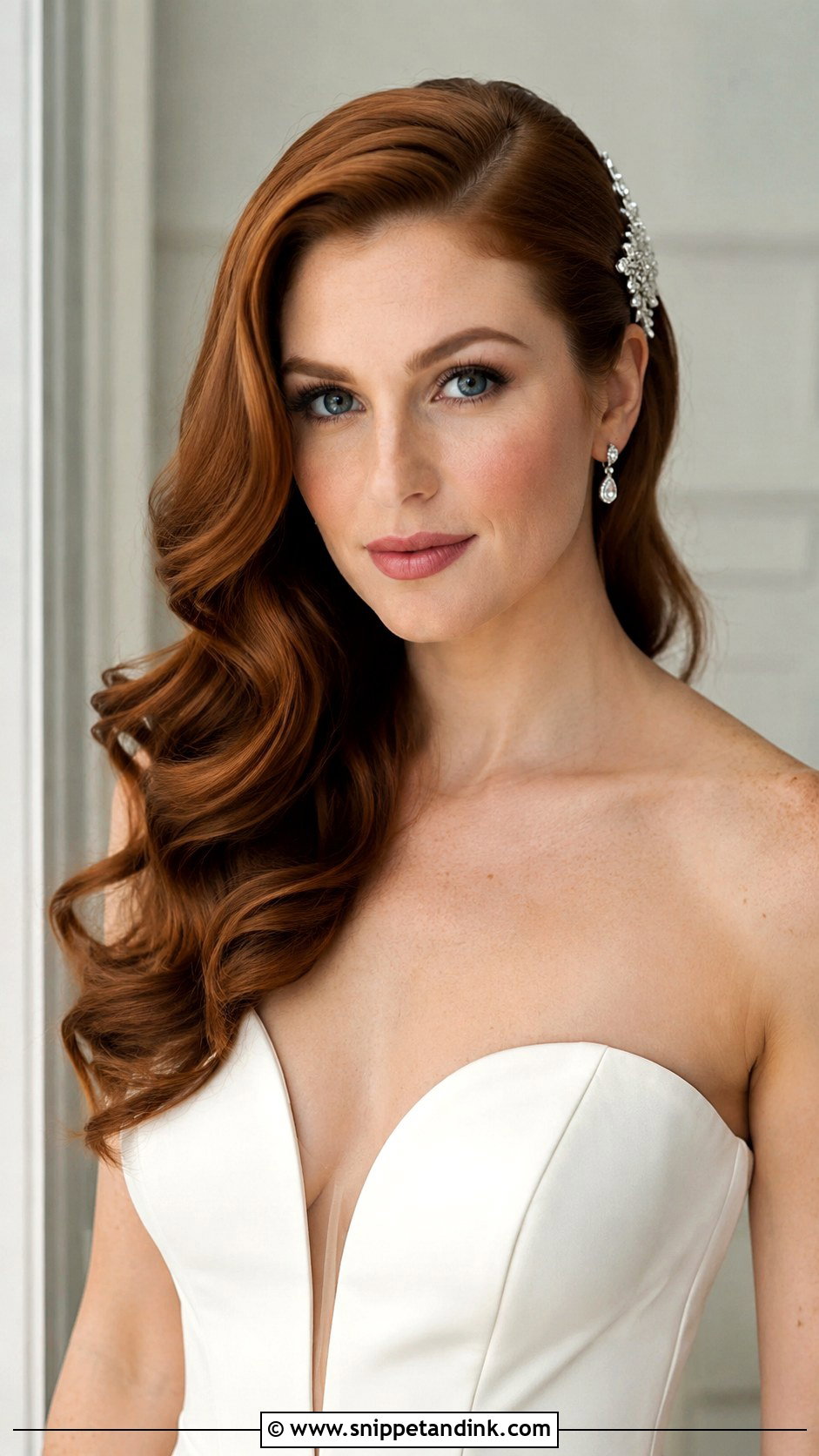 Beach Waves With Deep Side Part - Snippet and Ink - 25 Beach Waves Wedding Hair