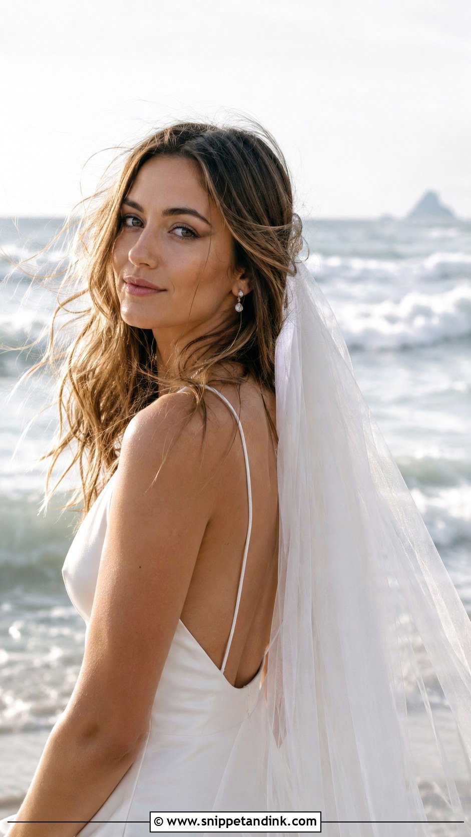 Beach Waves With Veil - Snippet and Ink - 25 Bridal Hair Ideas