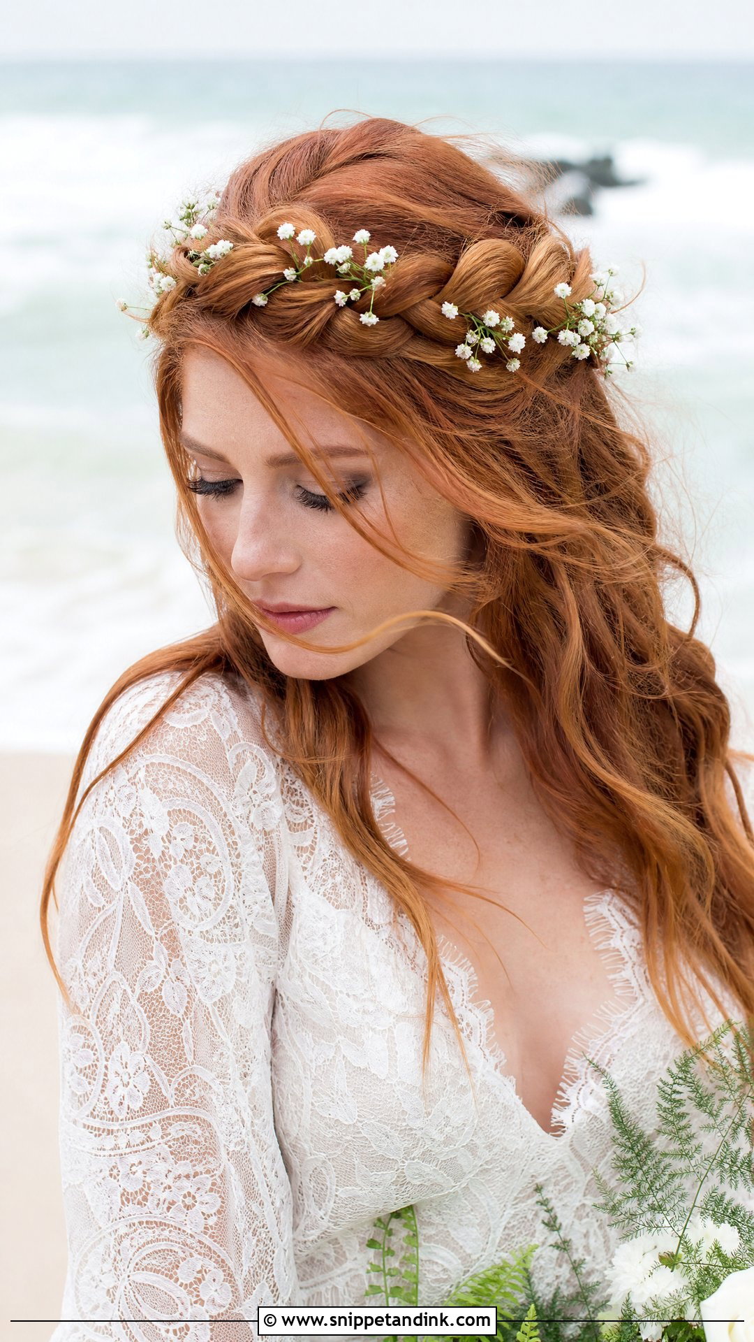 Beach Wedding Braided Crown - Snippet and Ink - 15 Bridal Hair Beach Wedding Ideas