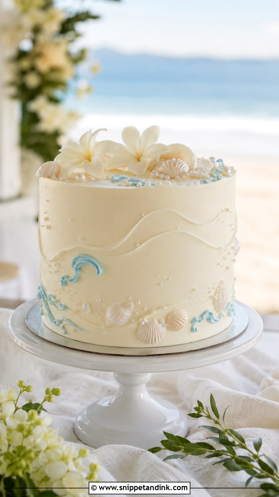 Beach Wedding Cake - Snippet and Ink - 20 Non Tiered Wedding Cake Ideas