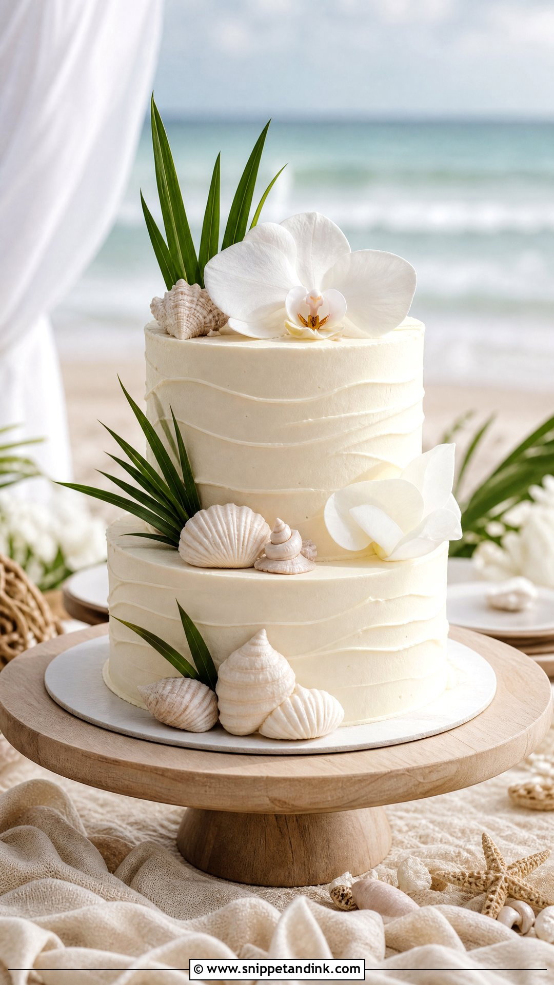 Beach Wedding Cake - Snippet and Ink - 20 Wedding Cake Inspiration