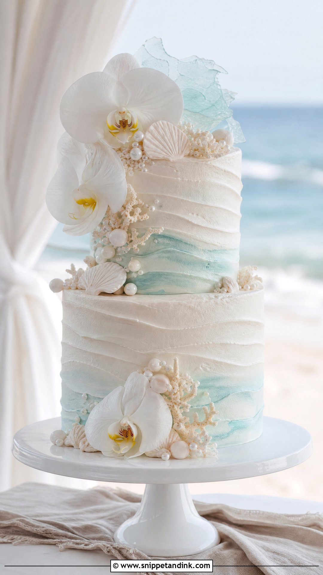 Beach Wedding Cake - Snippet and Ink - 20 Wedding Cake Inspo