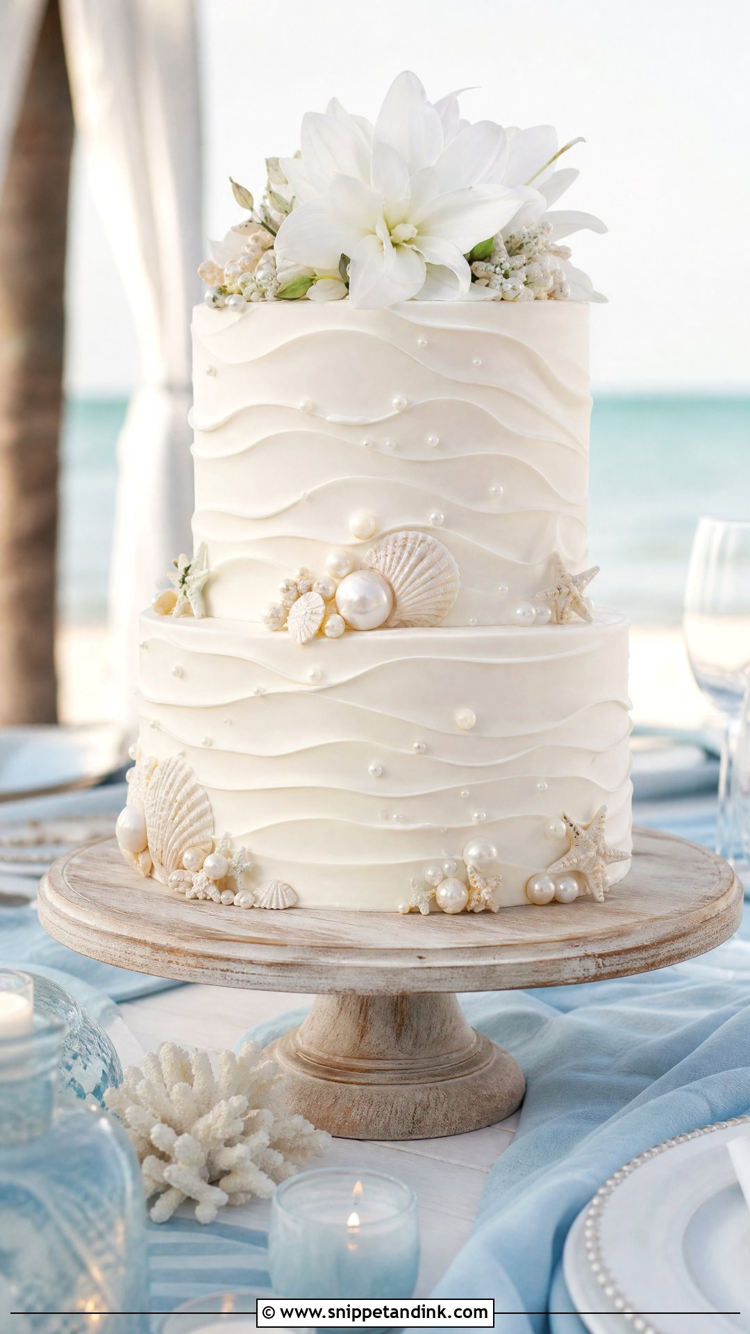 Beach Wedding Cake - Snippet and Ink - 30 Wedding Cake Ideas