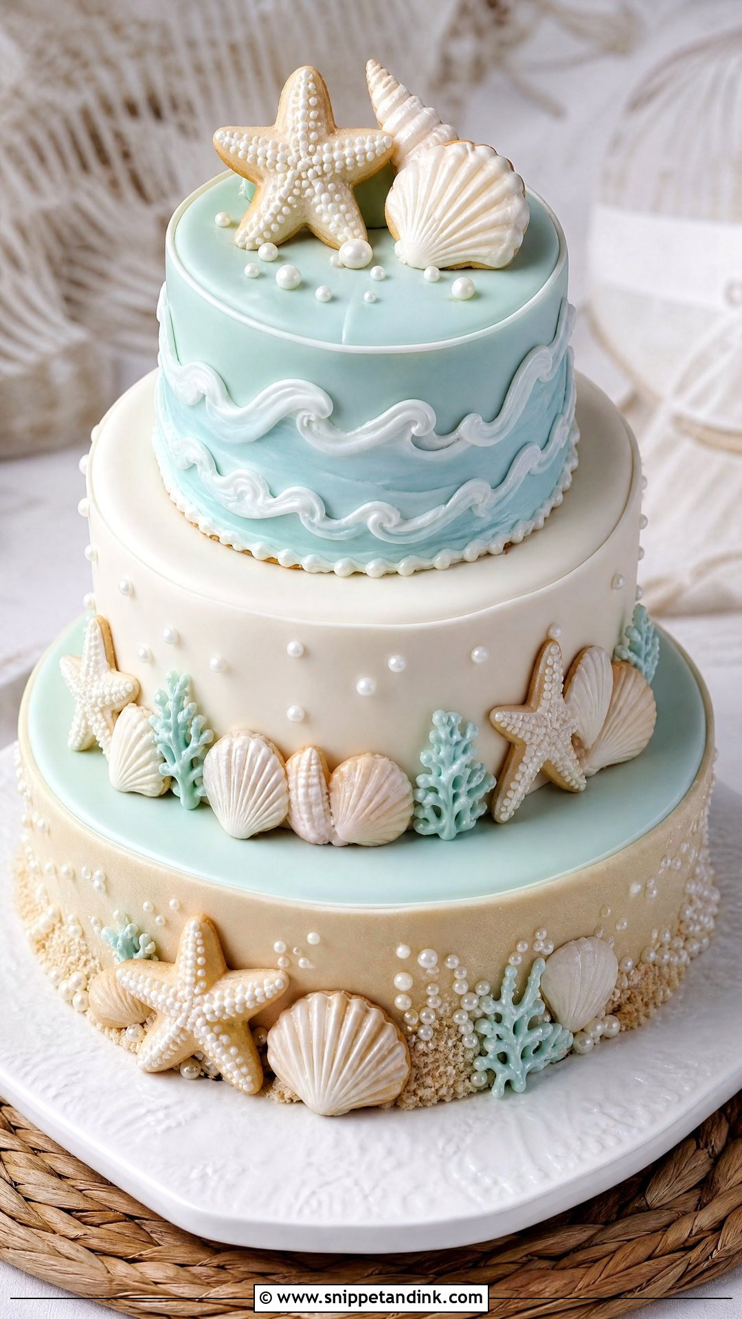 Beach Wedding Cake Cookies - Snippet and Ink - 30 Wedding Cake Cookies