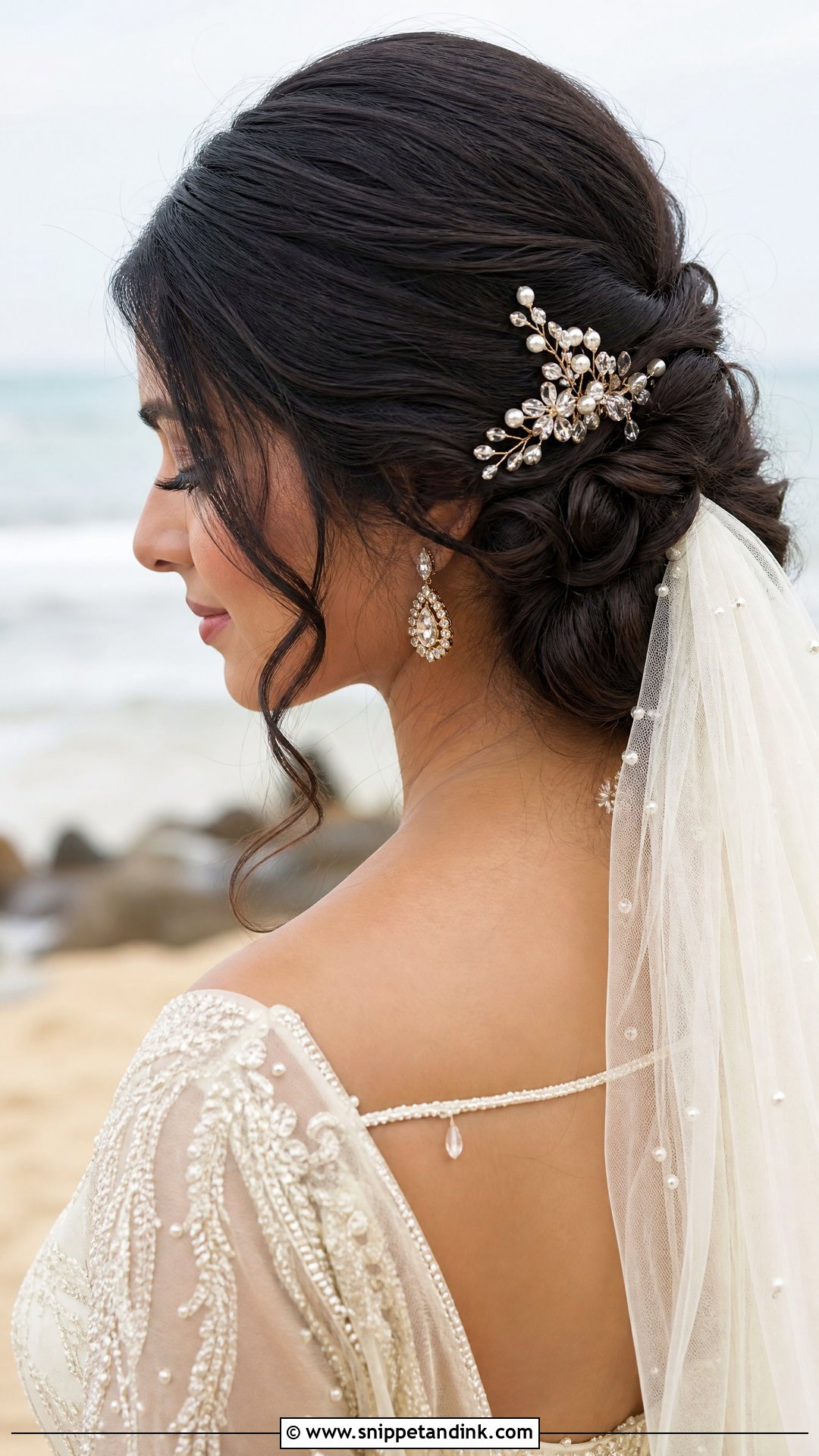 Beach Wedding Chignon - Snippet and Ink - 15 Bridal Hair Beach Wedding Ideas