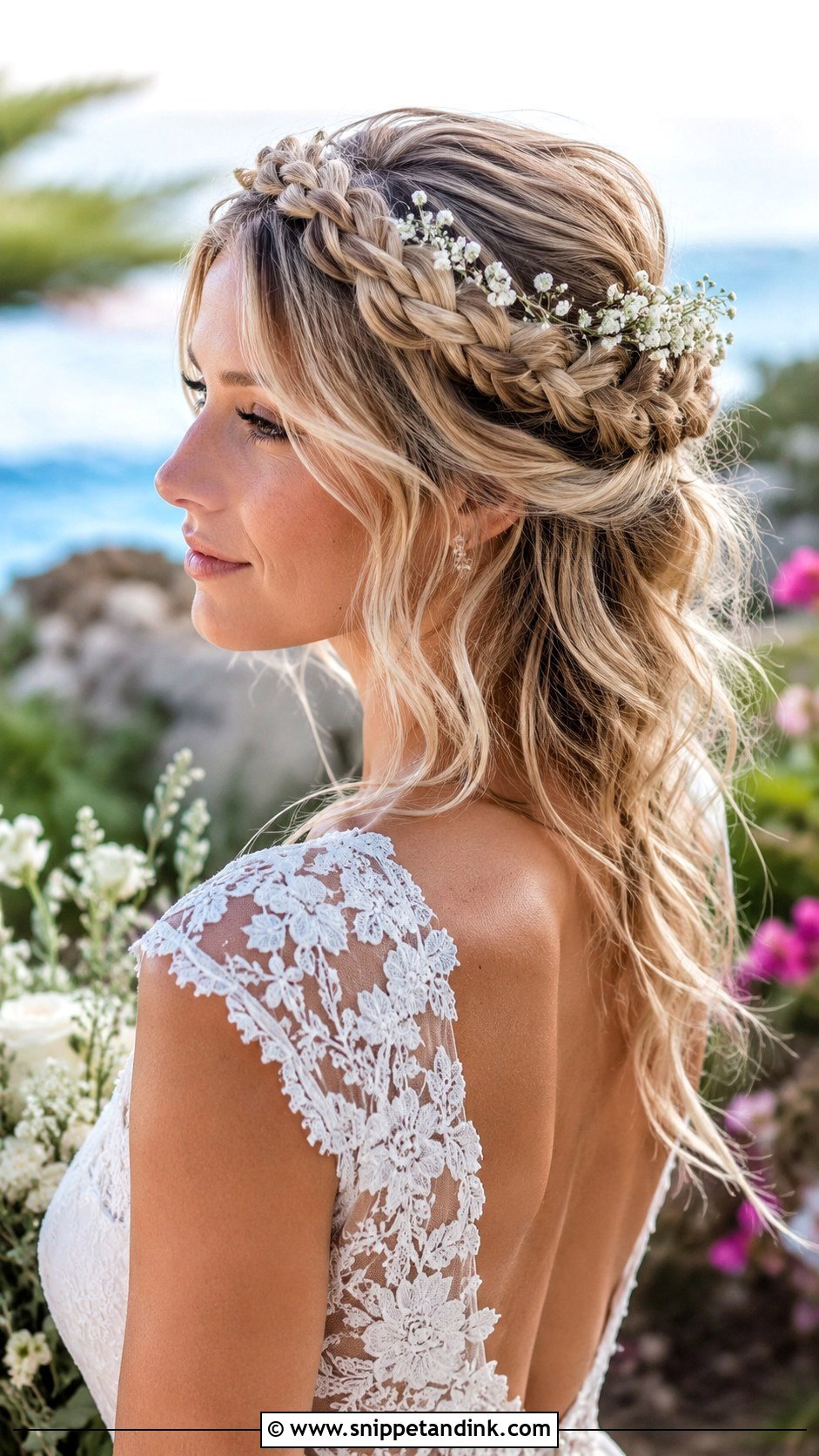 Beach Wedding Crown Braid - Snippet and Ink - 15 Hairstyle for Beach Wedding Ideas