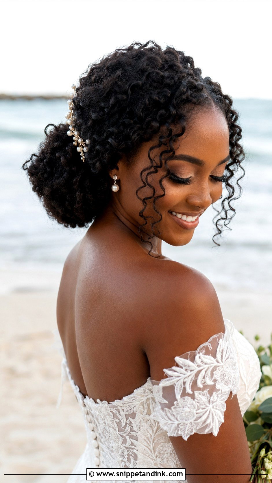 Beach Wedding Curly Updo - Snippet and Ink - 15 Hairstyle for Beach Wedding Ideas