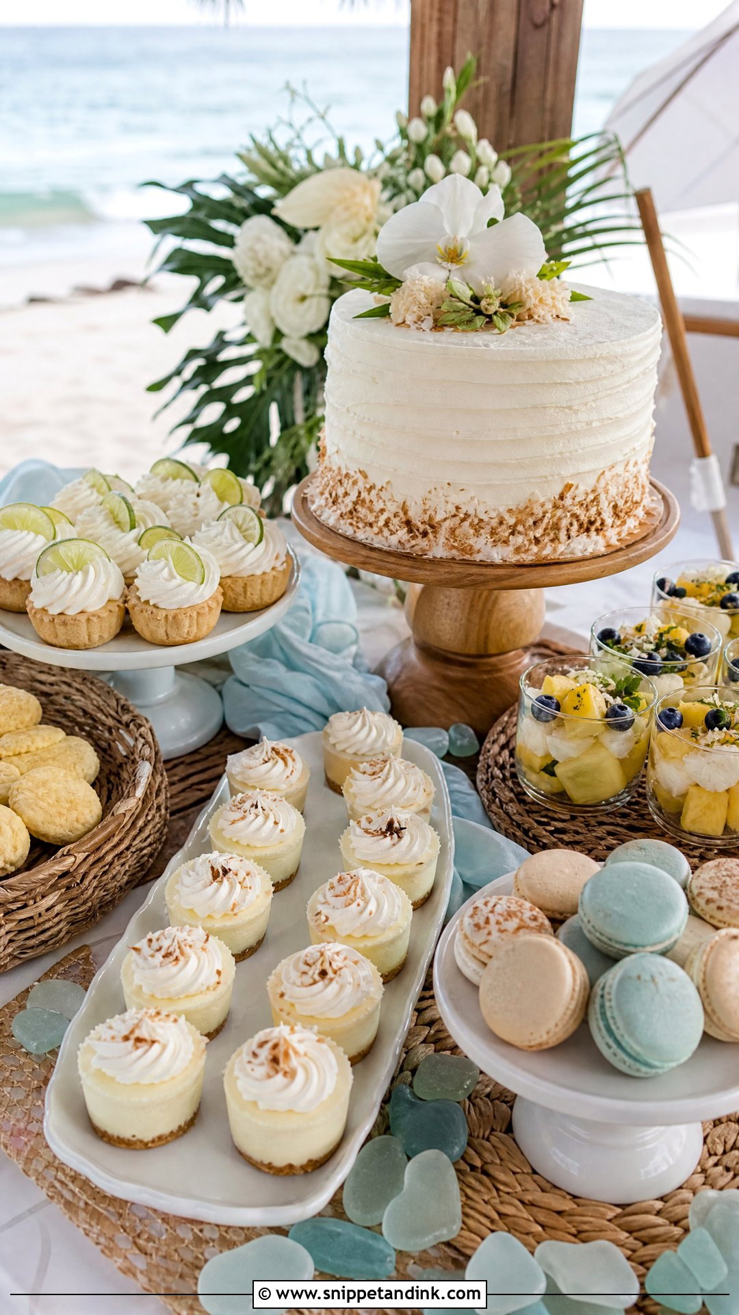 Beach Wedding Dessert Table - Snippet and Ink - 30 Wedding Dessert Table Ideas