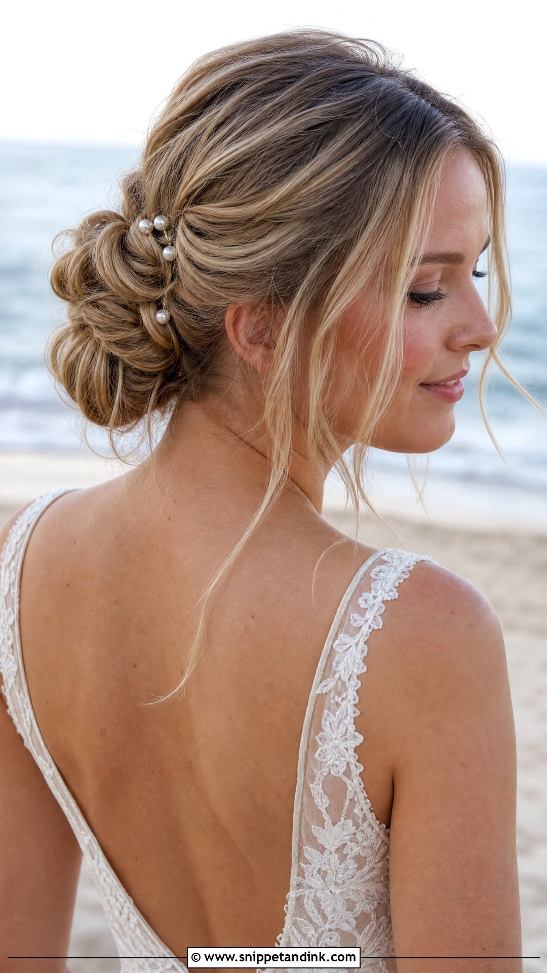 Beach Wedding Messy Bun - Snippet and Ink - 15 Bridal Hair Beach Wedding Ideas