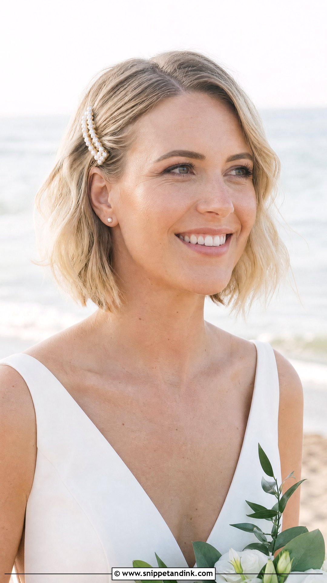 Beach Wedding Short Hair - Snippet and Ink - 15 Bridal Hair Beach Wedding Ideas
