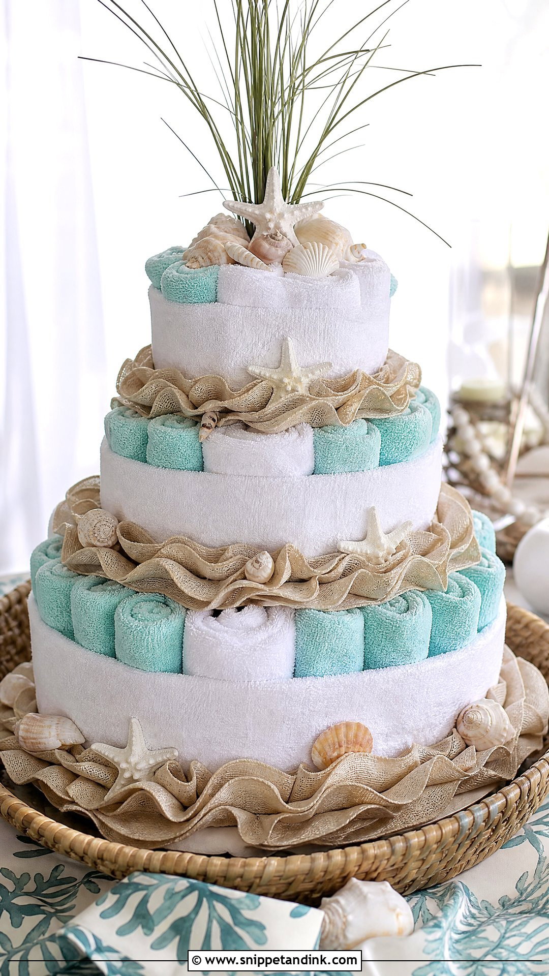 Beach Wedding Towel Cake - Snippet and Ink - 20 Towel Cakes for Wedding