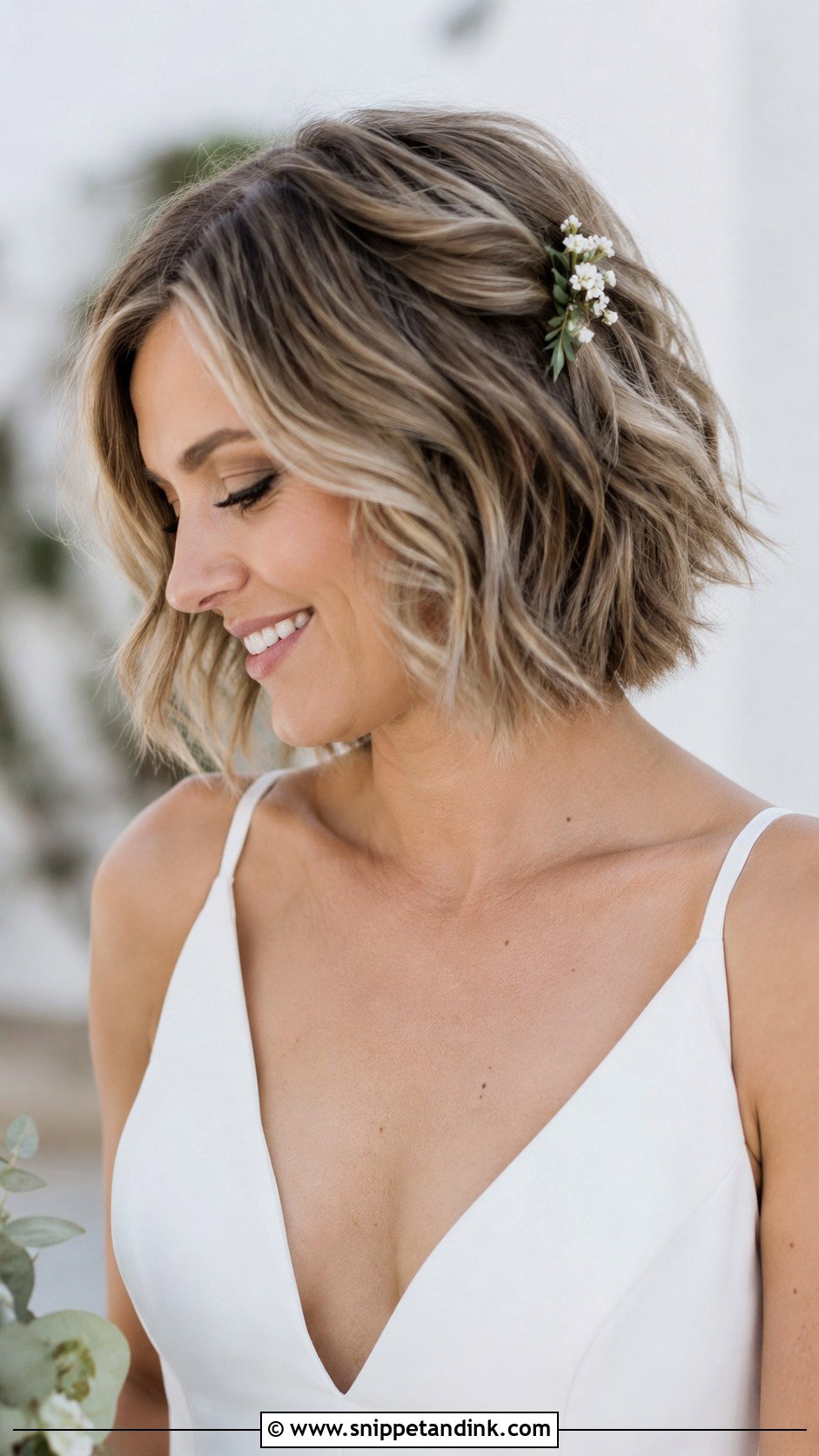 Beachy Bob With Soft Waves - Snippet and Ink - 25 Beach Waves Wedding Hair