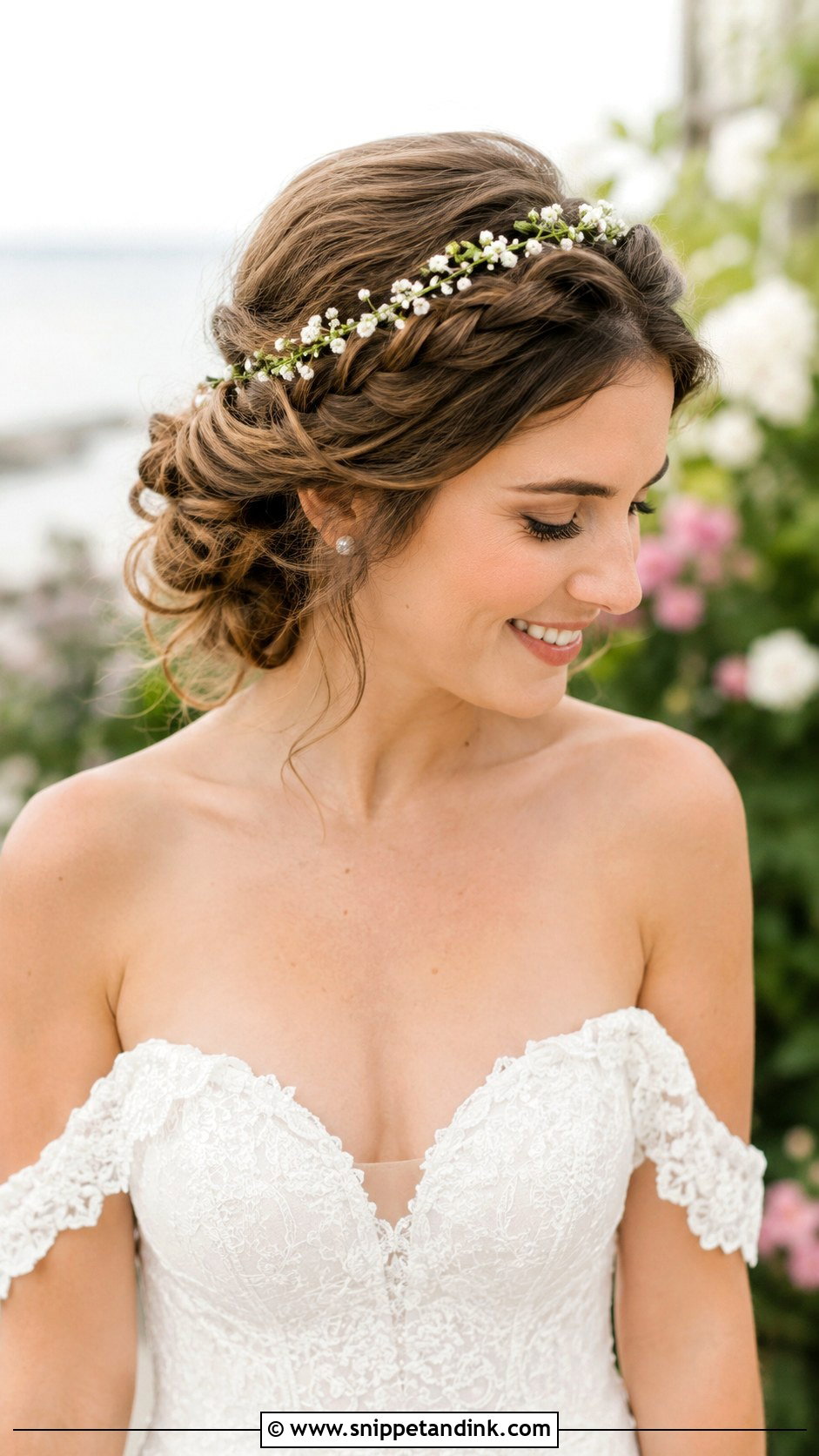 Beachy Bridal Braided Crown - Snippet and Ink - 20 Beachy Bridal Hair Ideas
